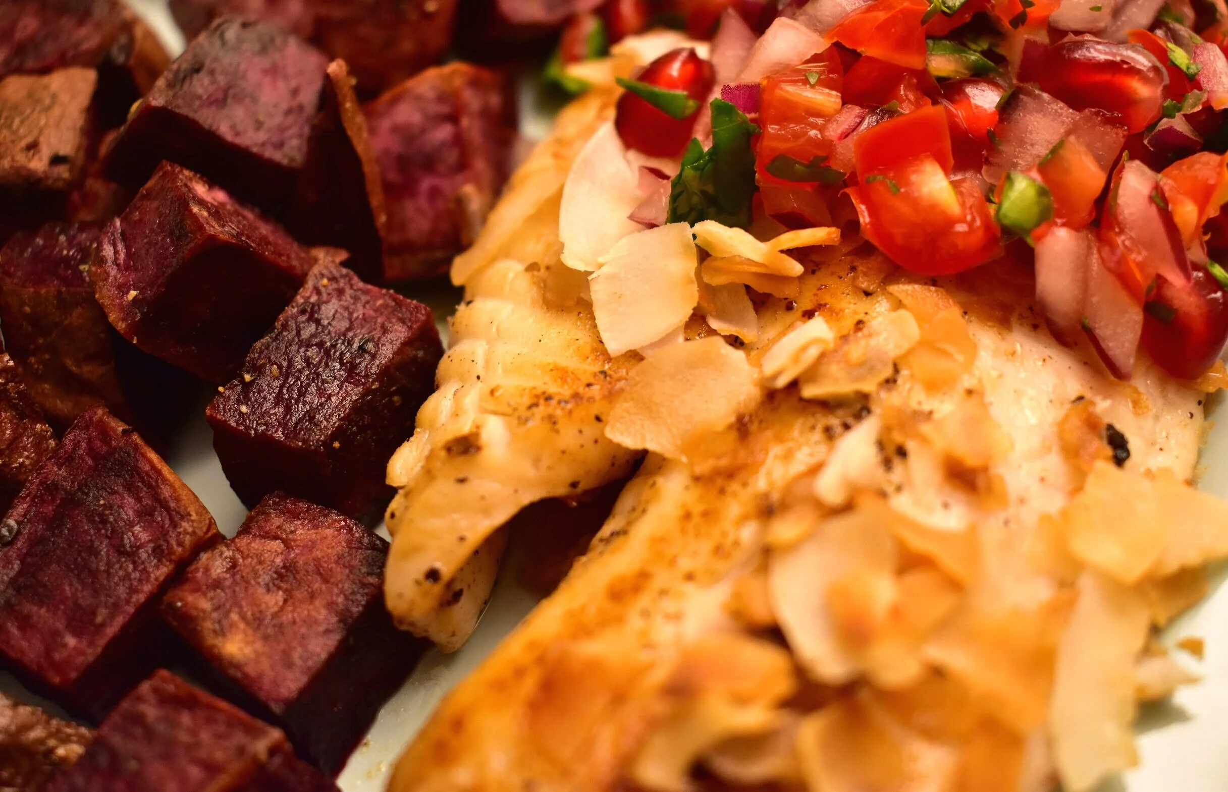 Coconut-Crusted Tilapia with Pomegranate Salsa