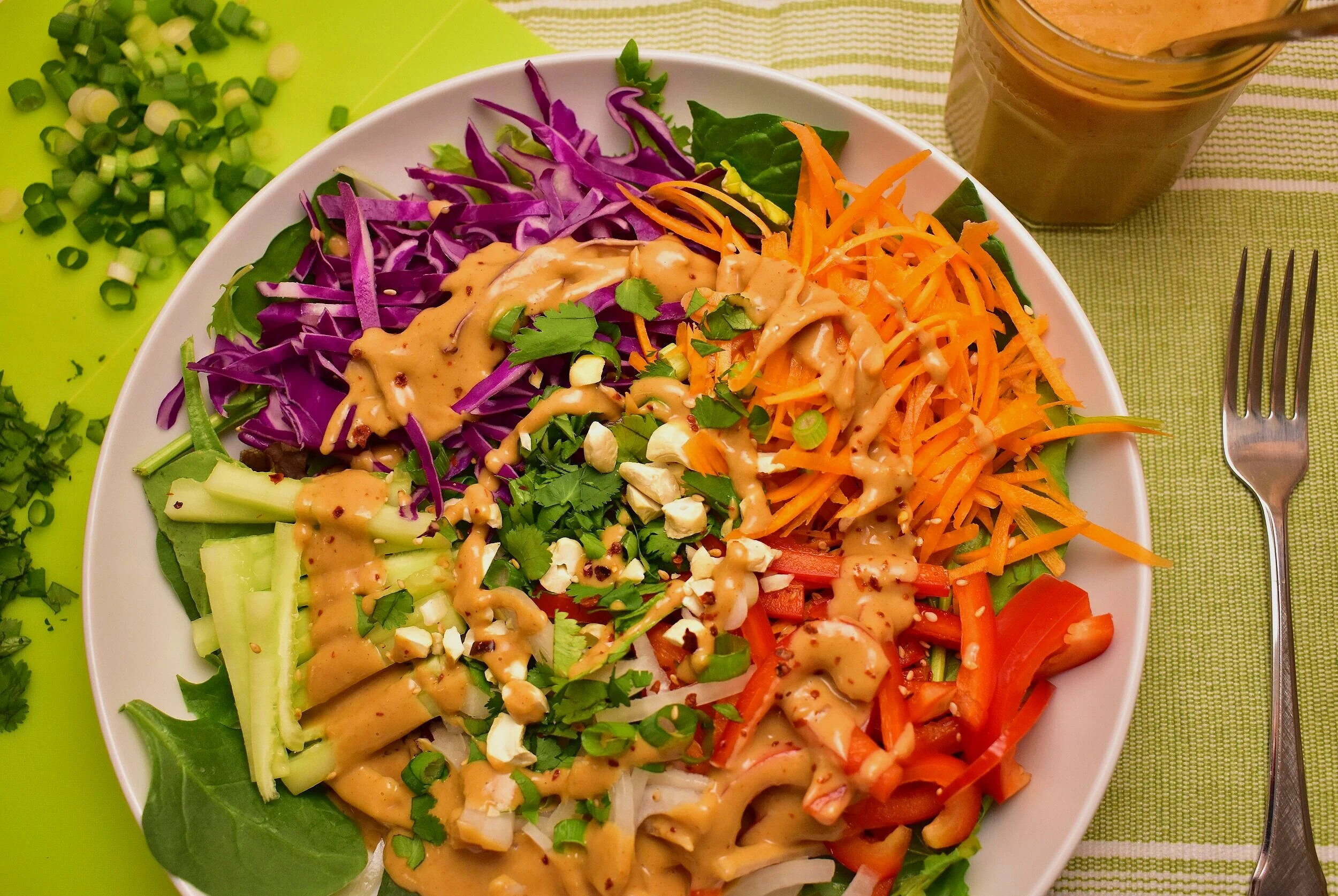 Thai-Inspired Salad with Spicy Peanut Dressing