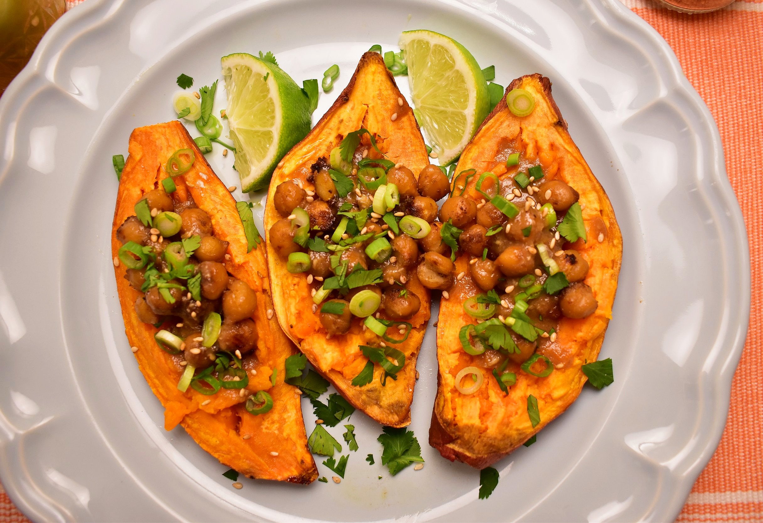 Thai Sweet Potatoes with Crispy Chickpeas