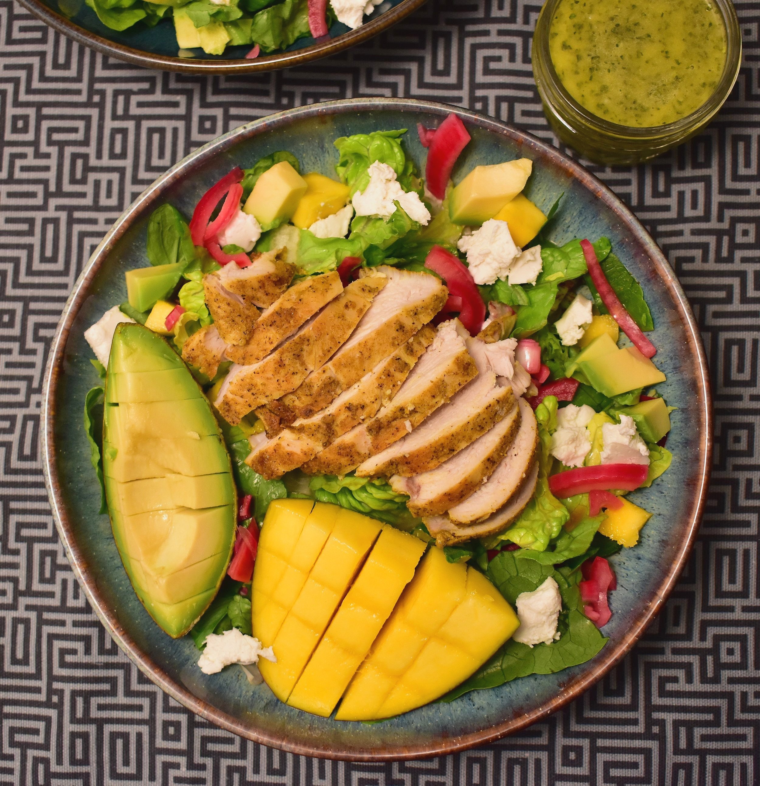 Curry Grilled Chicken Salad with Herby Vinaigrette