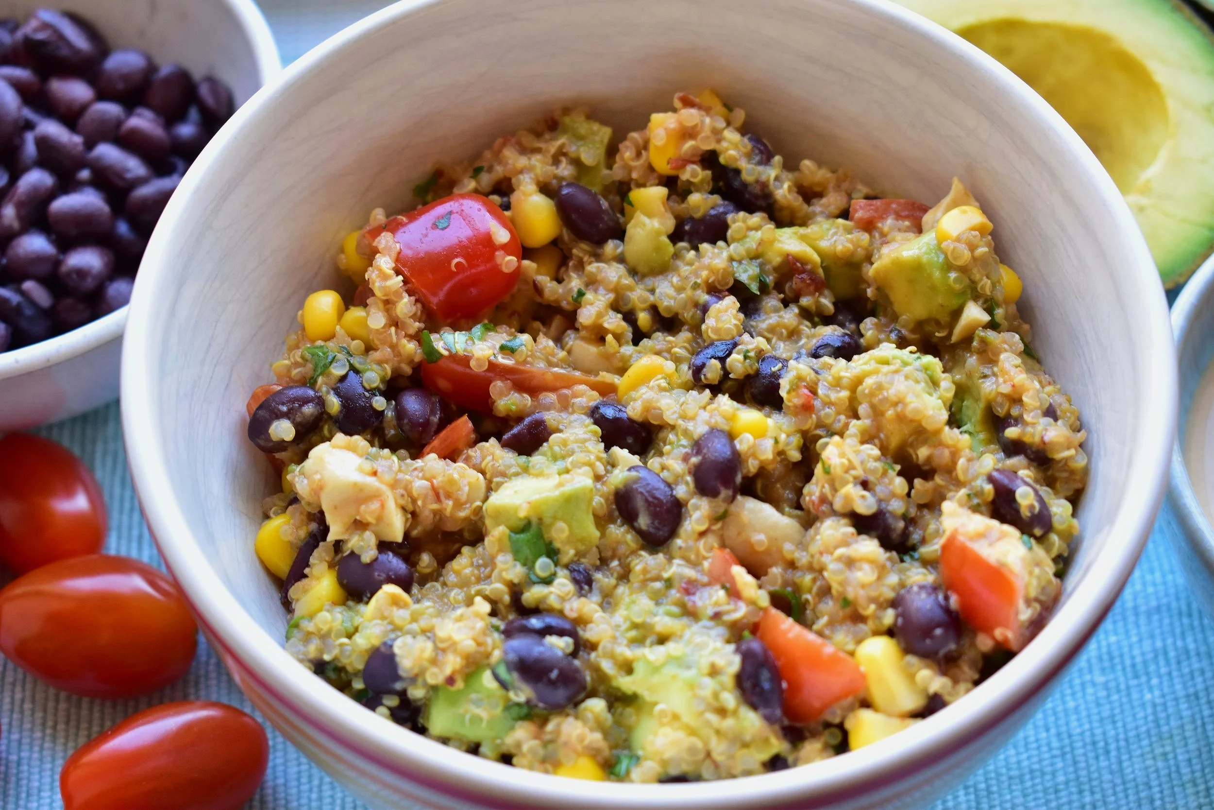 South of the Border Quinoa Bowl with Creamy Chipotle Sauce 
