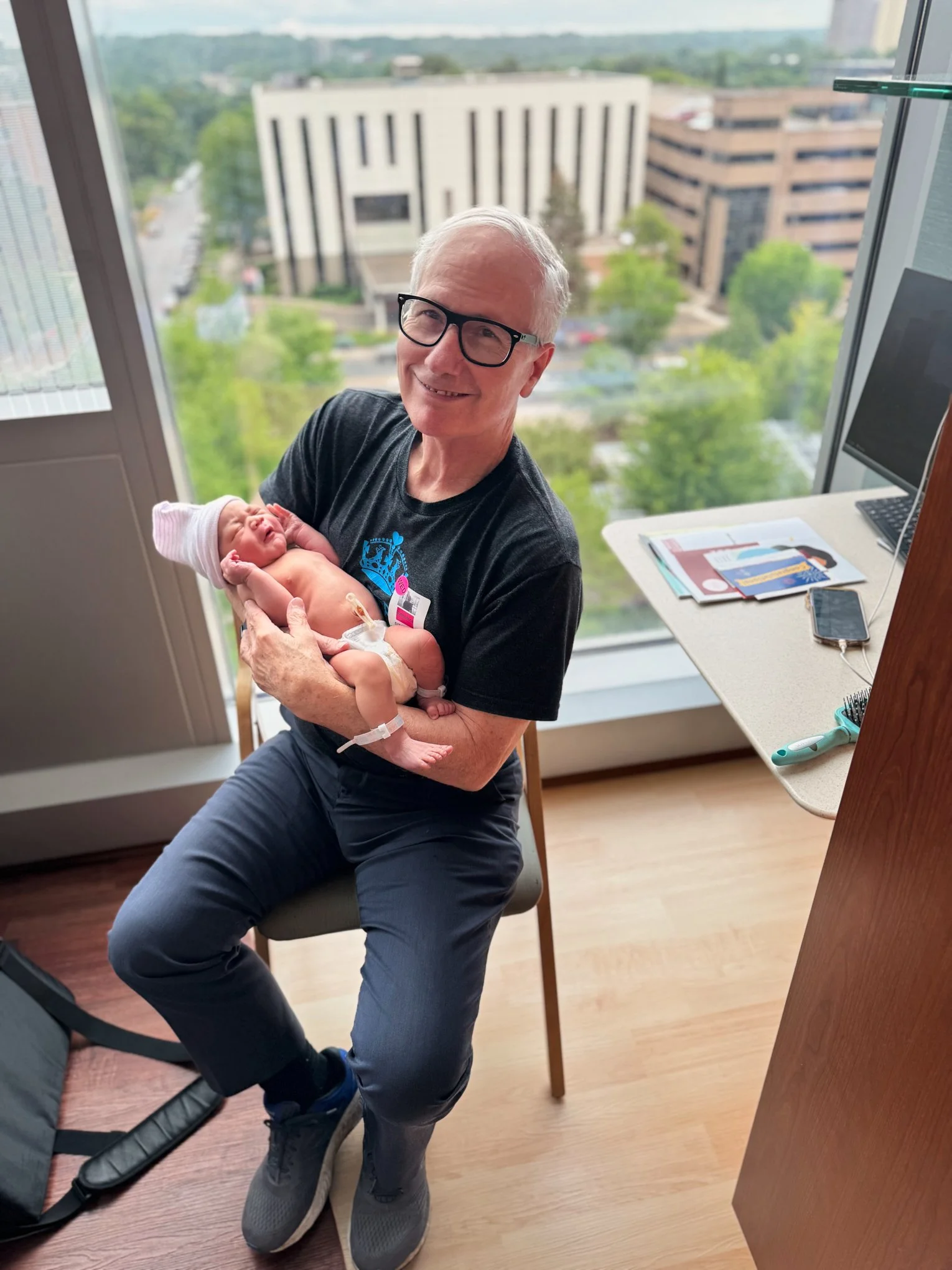 Happy grandpa. Bastian? No so sure.