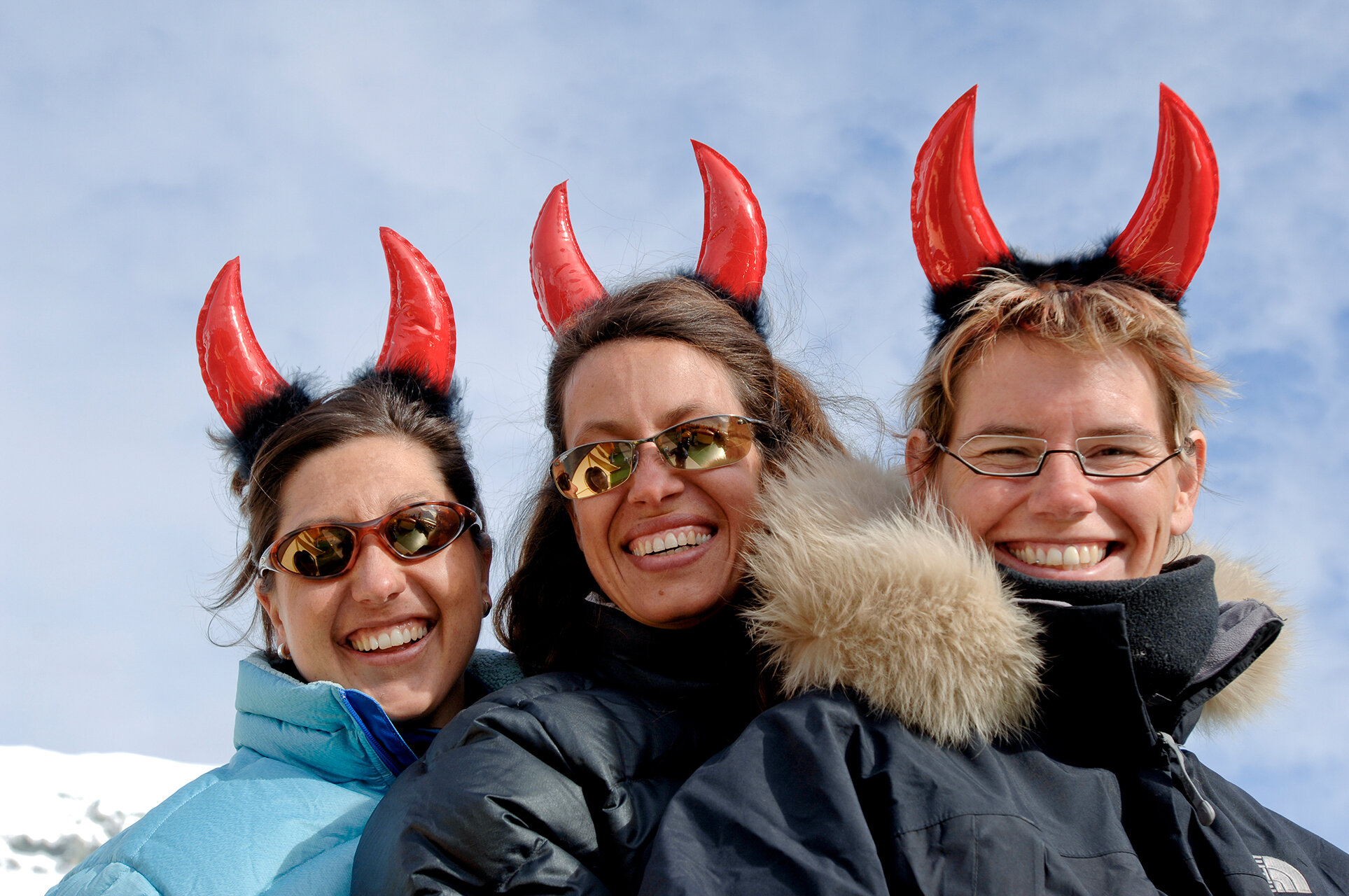  2006 - With my friends Danielle and Saskia celebrating Halloween on the icebreaker Kapitan Khlebnikov in Antarctica.     