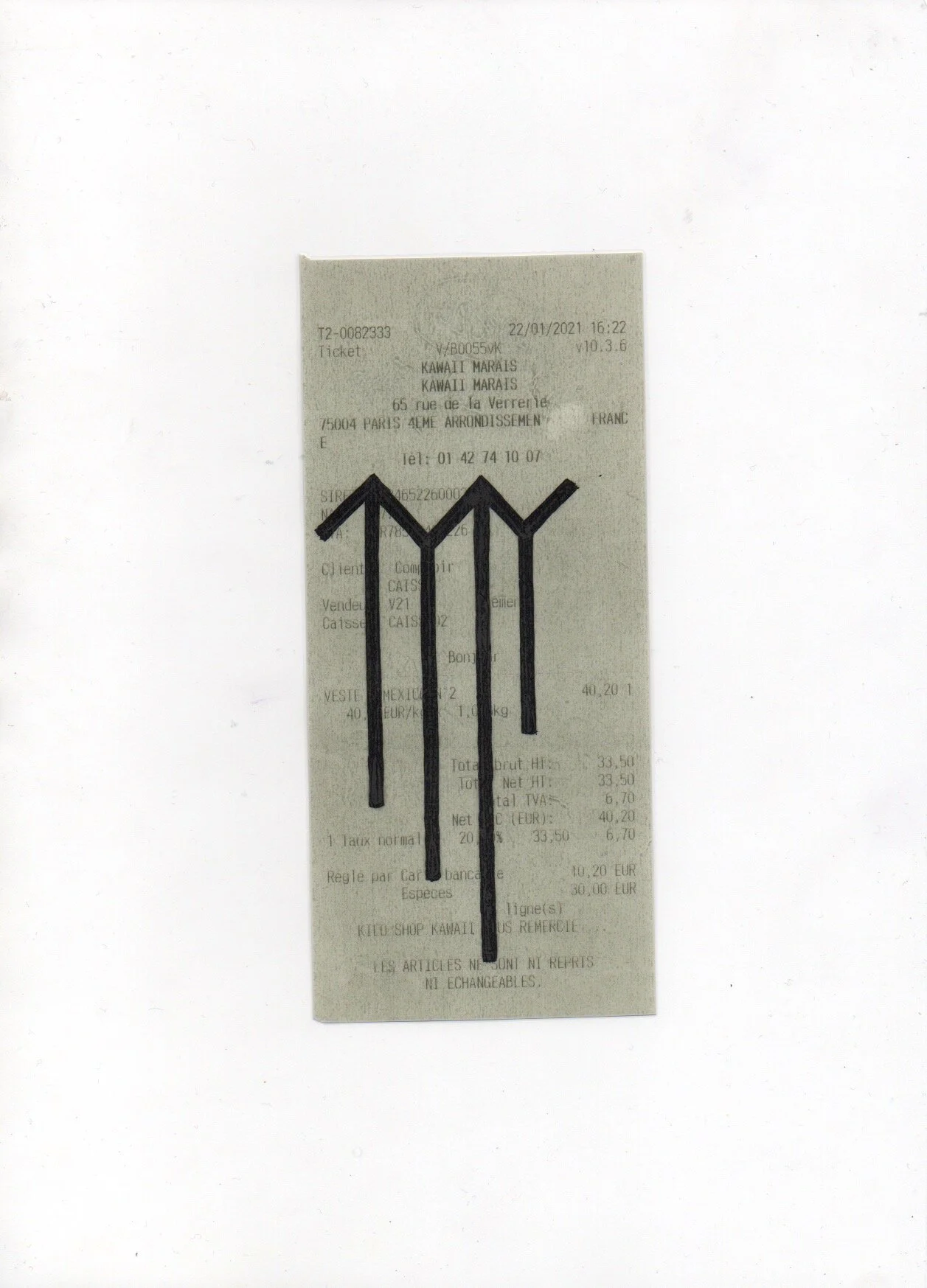 Ticket GRANDE SURFACE. Ivan Le Pays. 40,20 €