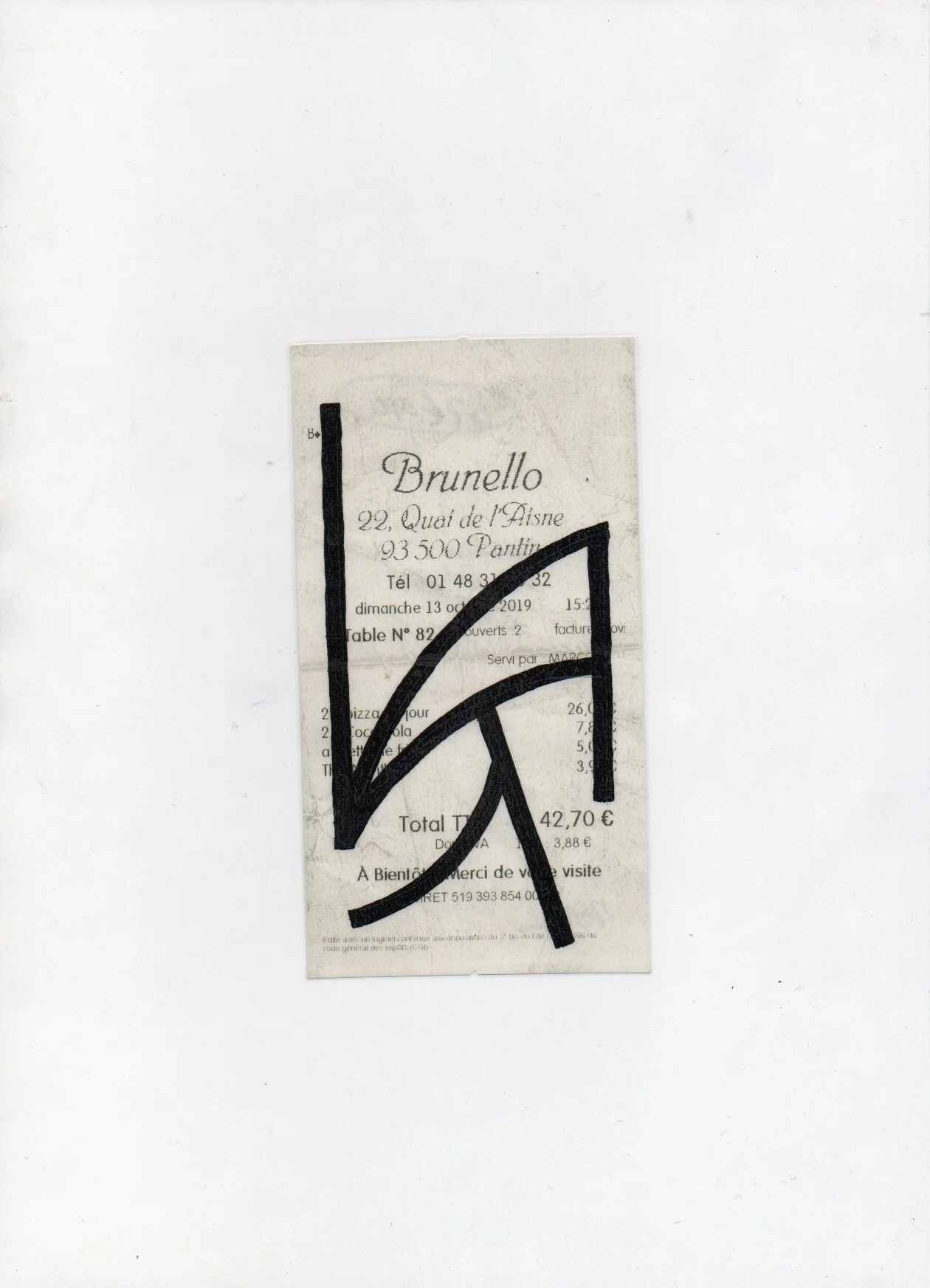 Ticket GRANDE SURFACE. Ivan Le Pays. 42,70 €