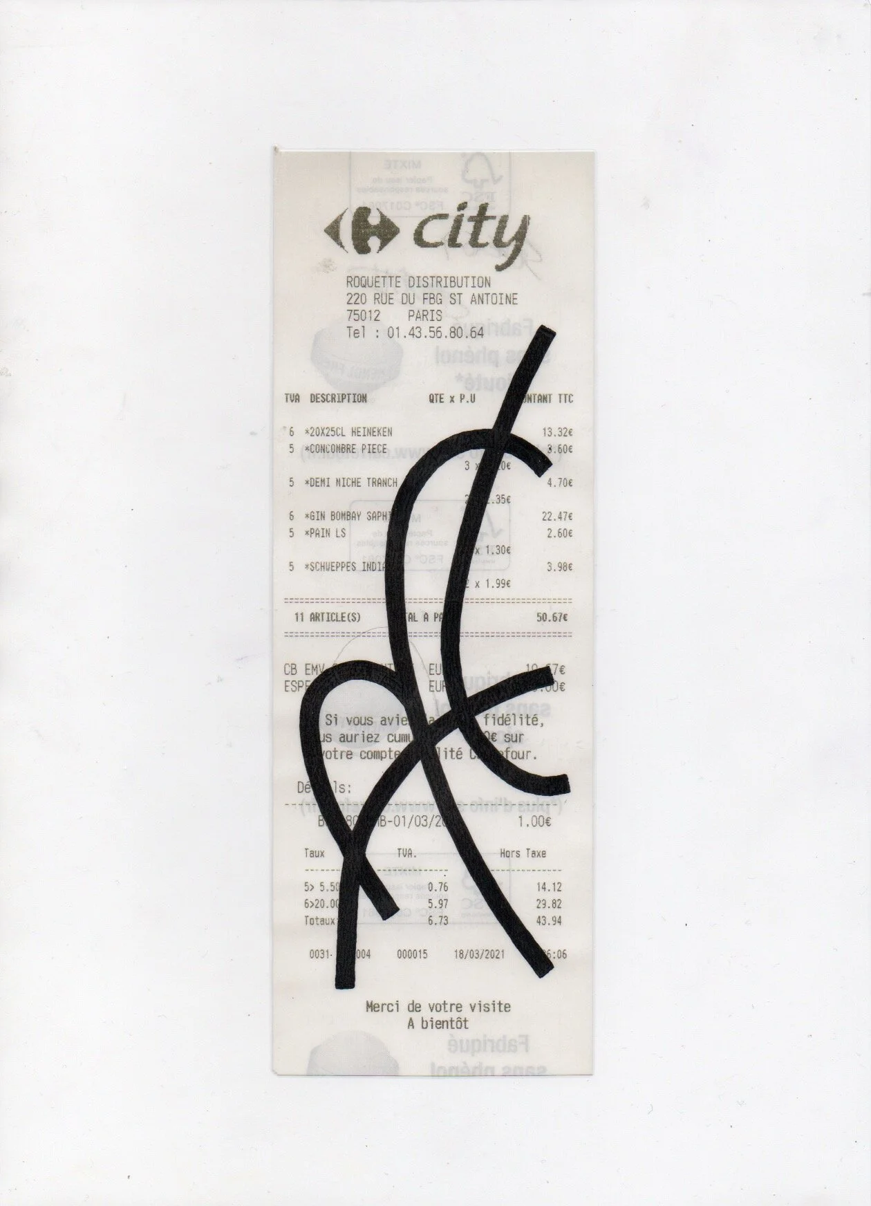 Ticket GRANDE SURFACE. Ivan Le Pays. 50,67 €