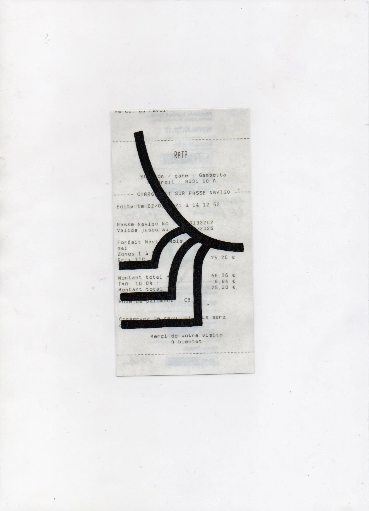 Ticket GRANDE SURFACE. Ivan Le Pays. 75,20 €