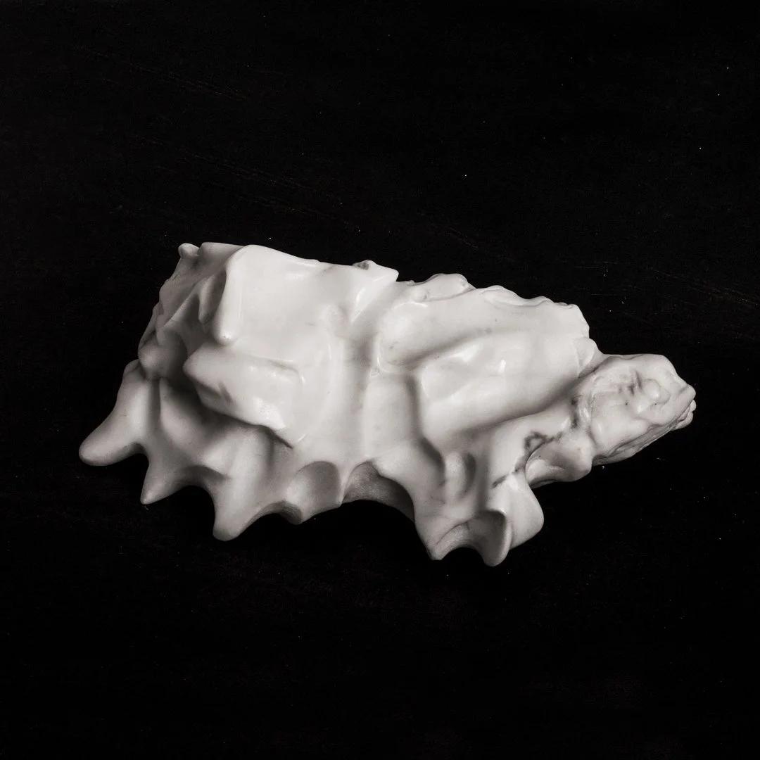 Sculpture sur marbre blanc de Carrare. Maria Chiara RE. 2021.