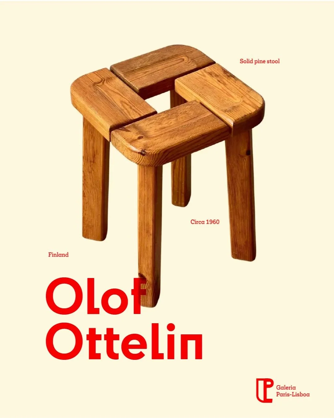 A beautiful Finnish designer stool from the 1960s by Olof Ottelin.
Crafted in solid pine, this piece stands out for its simplicity and warm presence.
Minimal, timeless, and deeply rooted in Nordic design traditions.

Now available in the gallery.

#F