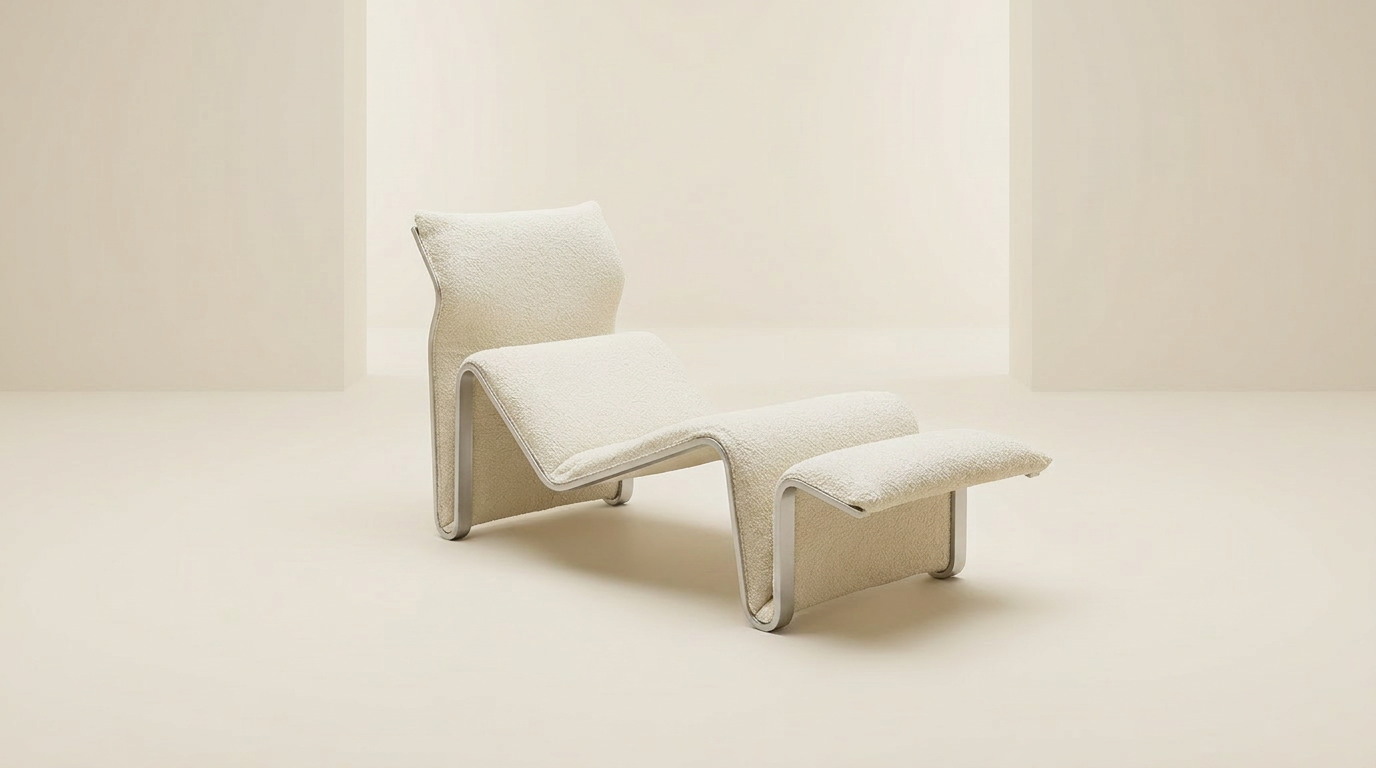 Chaise longue « Lysmasken » en aluminium et toile, conçue par Eric Sigfrid Persson, années 1970. (Devis de transport sur demande.) À récupérer gratuitement en galerie à Lisbonne.