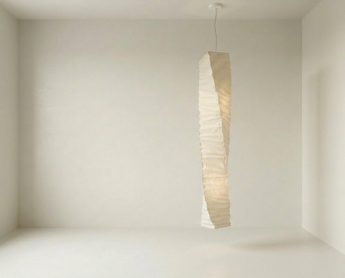 Isamu Noguchi (1904-1988) - Suspension "J1" en papier, bambou et métal, monogramme "Soleil et Lune" et signature I. Noguchi, édition 1960.