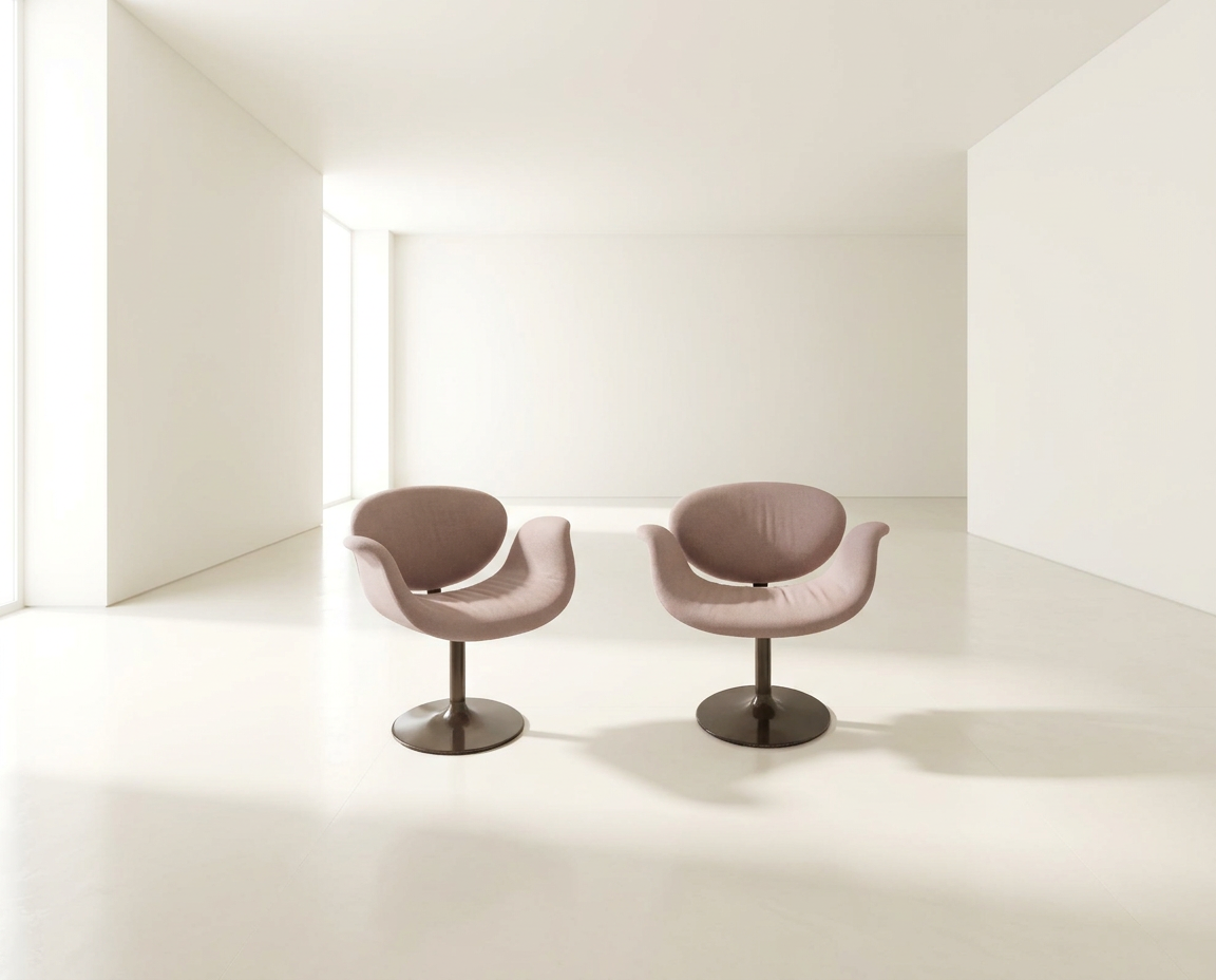 Lot de 4 fauteuils Tulip - Première Édition 1960 de Pierre Paulin, à restaurer.