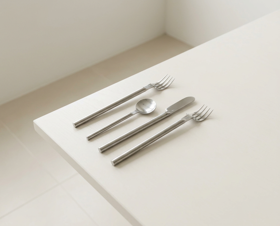 Ensemble de 24 sets de quatre couverts Concorde, conçus par le designer Raymond Loewy.