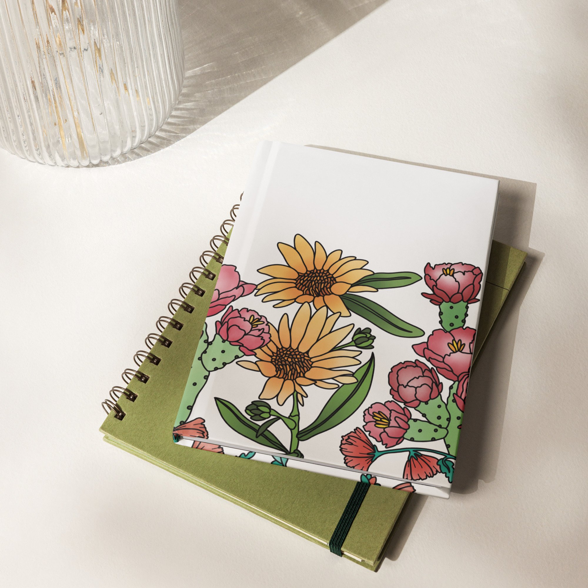 Desert Floral Hardcover Lined Matte Journal | Ashley Matelski Art