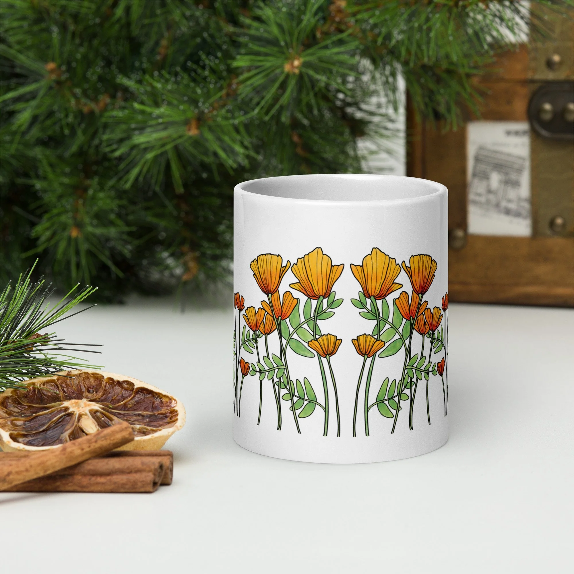 Arizona Poppy Mug 20 oz | Ashley Matelski Art