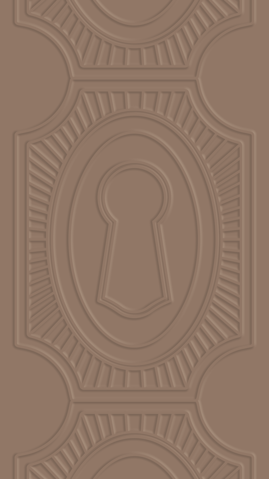 Embossed taupe keyhole motif, The Archive Creative Agency luxury brand pattern detail