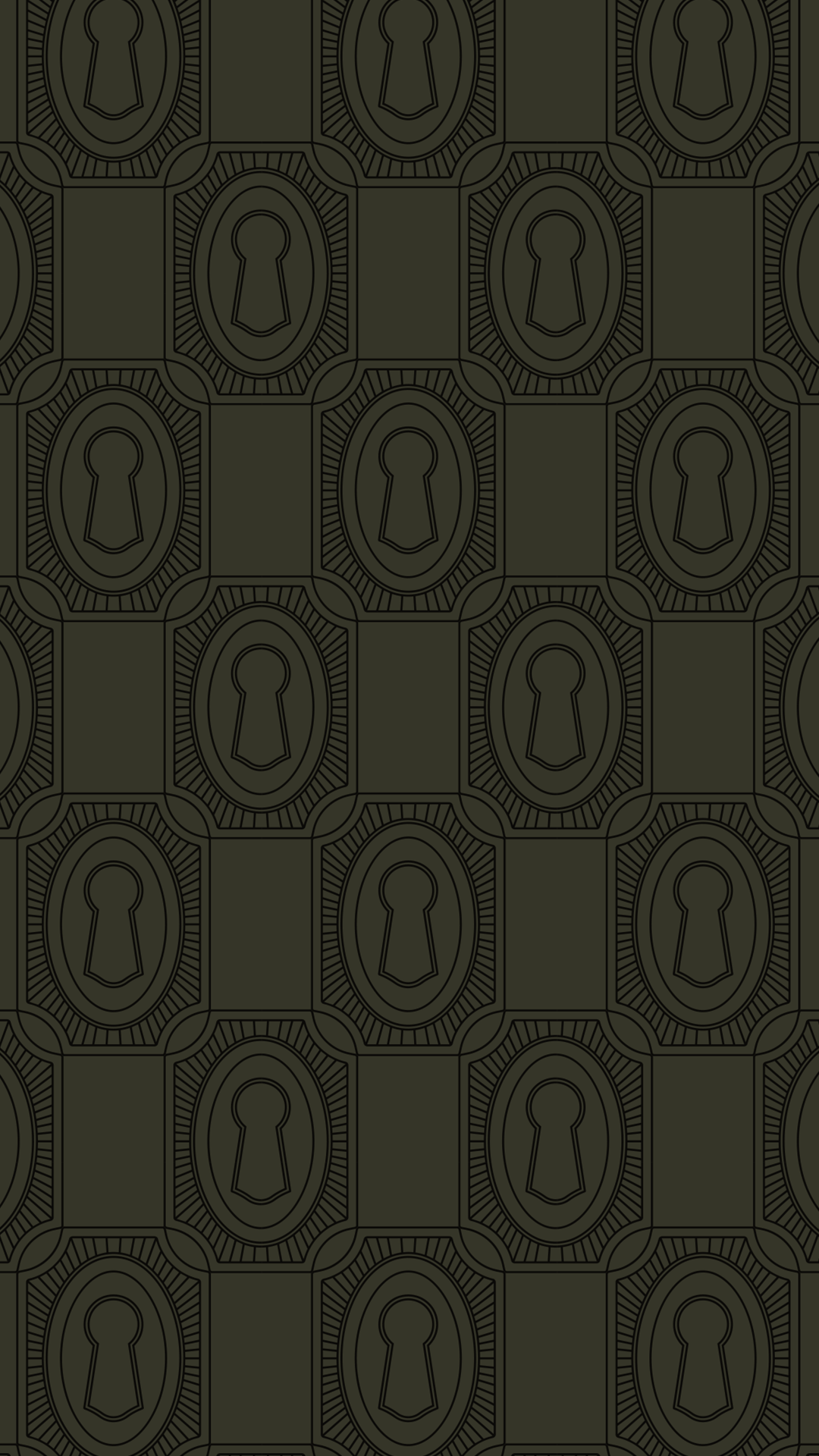 Dark green keyhole repeat pattern, The Archive Creative Agency branded background texture