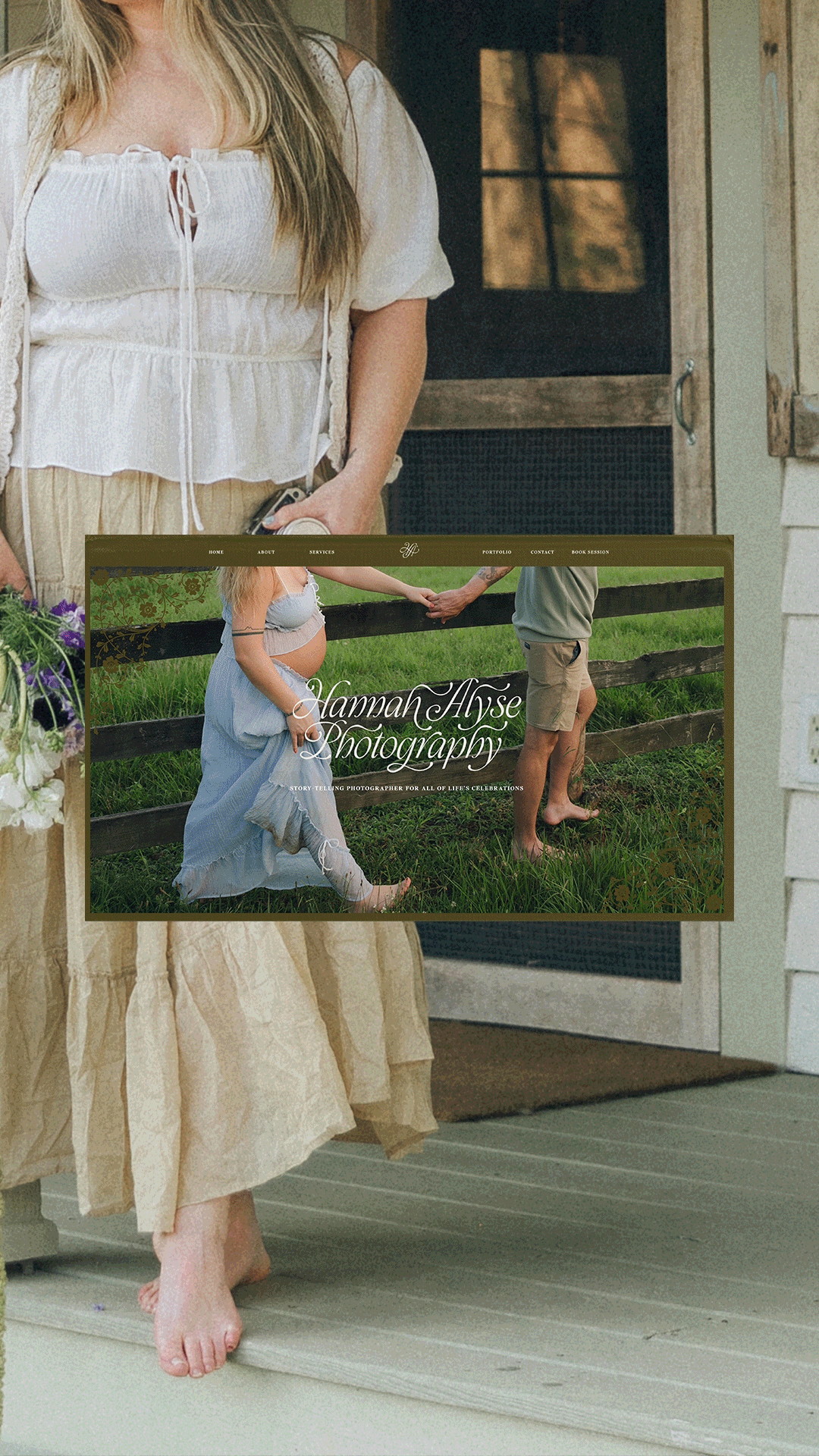 Lifestyle photography with brand mood board overlay, Hannah Alyse Photography