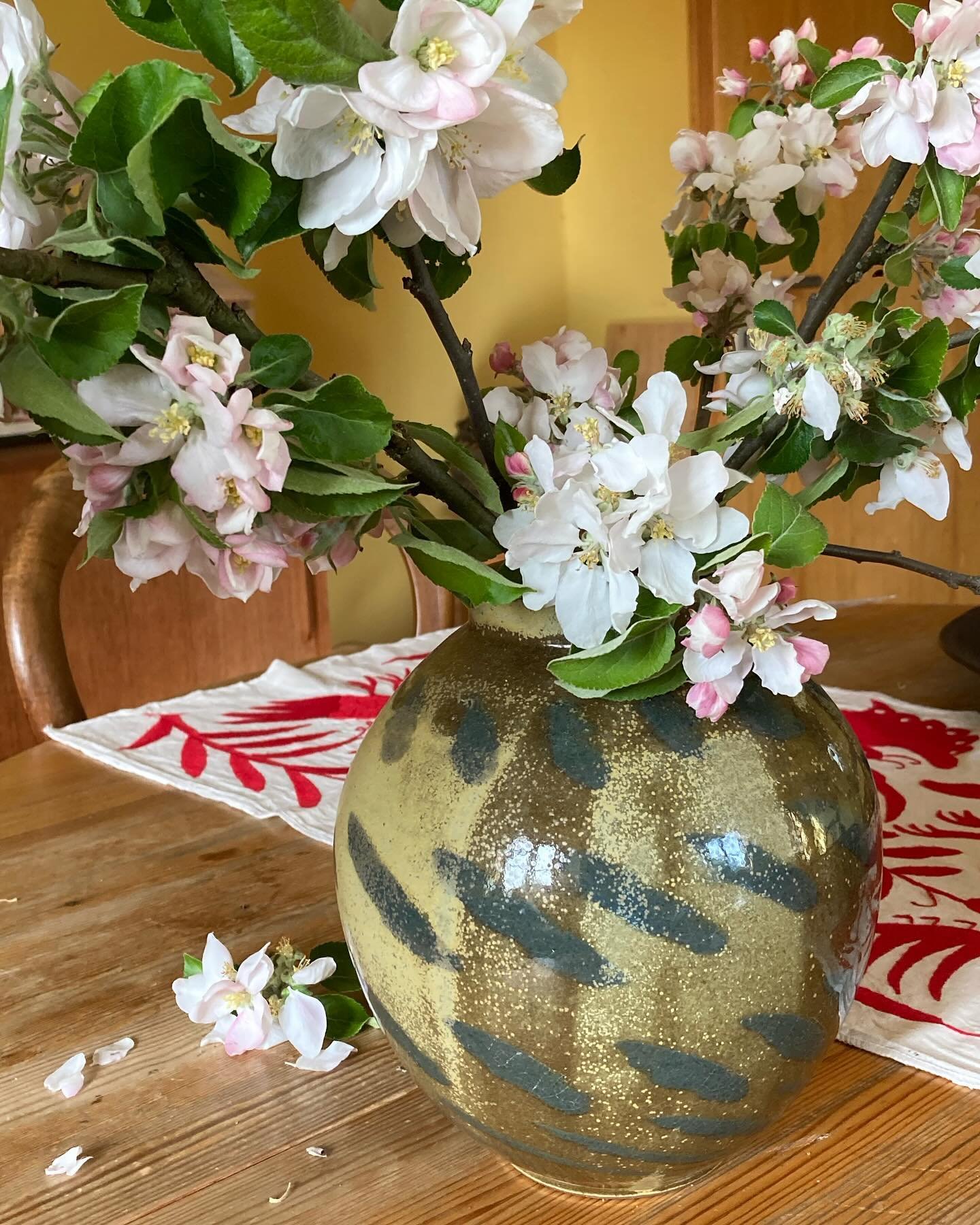 Apfelbl&uuml;te, eigentlich viel zu fr&uuml;h. Die Vase entstand in unserer Anfangszeit, ist ziemlich lange her🙂
#apfelbl&uuml;te #vasenliebe🌸 #steinzeugkeramik #handmade #wheelthrown #kunsthandwerker #keramikpatlan
