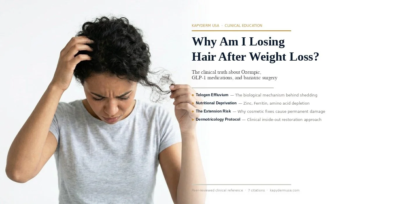 Hair loss after Ozempic and GLP-1 medications — clinical guide by Kapyderm USA