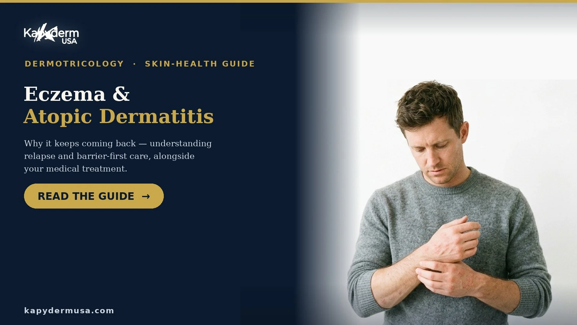      
  

 
  
     
 
 
 
 
 Eczema & Atopic Dermatitis: Causes, TSW & Treatment | Kapyderm USA 
 
 
 
 
 
 
 
 
{
  "@context": "https://schema.org",
  "@type": "Article",
  "headline": "Eczema & Atopic Dermatitis: The Complete 2026 Clinical Guide"