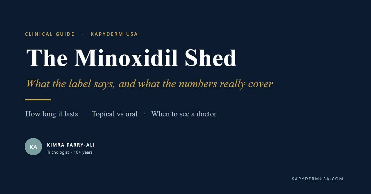 Minoxidil Shedding: What the Label Says, and What the Numbers Really Cover