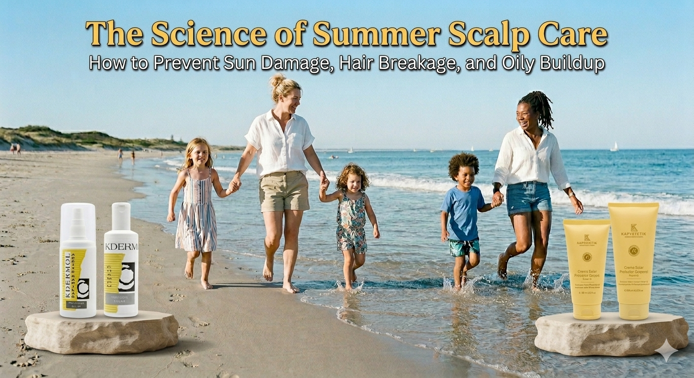 Kapyderm USA summer scalp care and photoprotection clinical product lineup