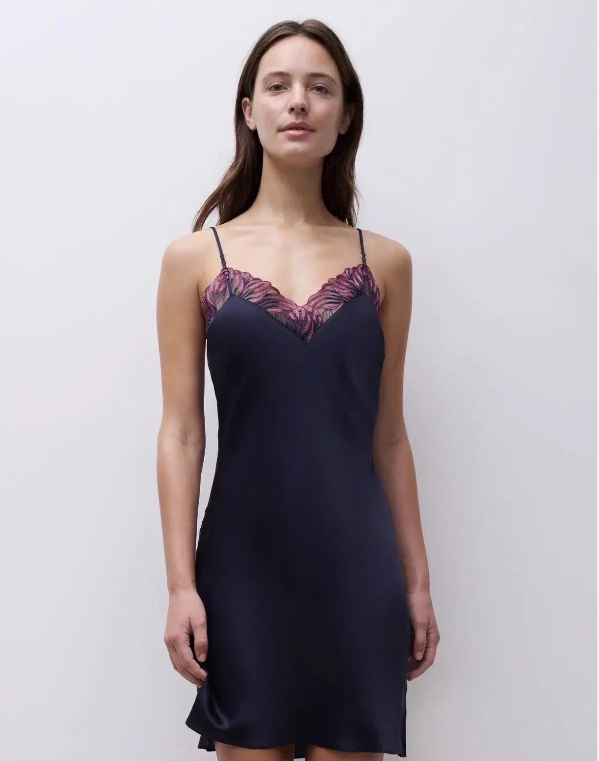 Contrast Lace Trim Chemise