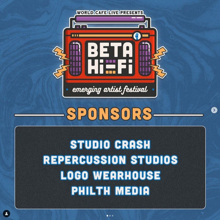 Studio Crash is proud to be a sponsor of the World Cafe Live Beta Hi-Fi FREE multi-day emerging music festival featuring some of the Philly region&rsquo;s best new artists! Good luck to all participants!!

Info here: https://worldcafelive.com/event/b