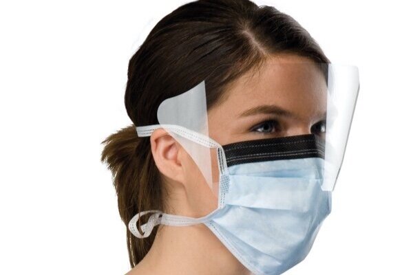 Ear Loop Mask with Attached Face Shield