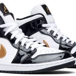 Air jordan 1 mid black gold new arrivals