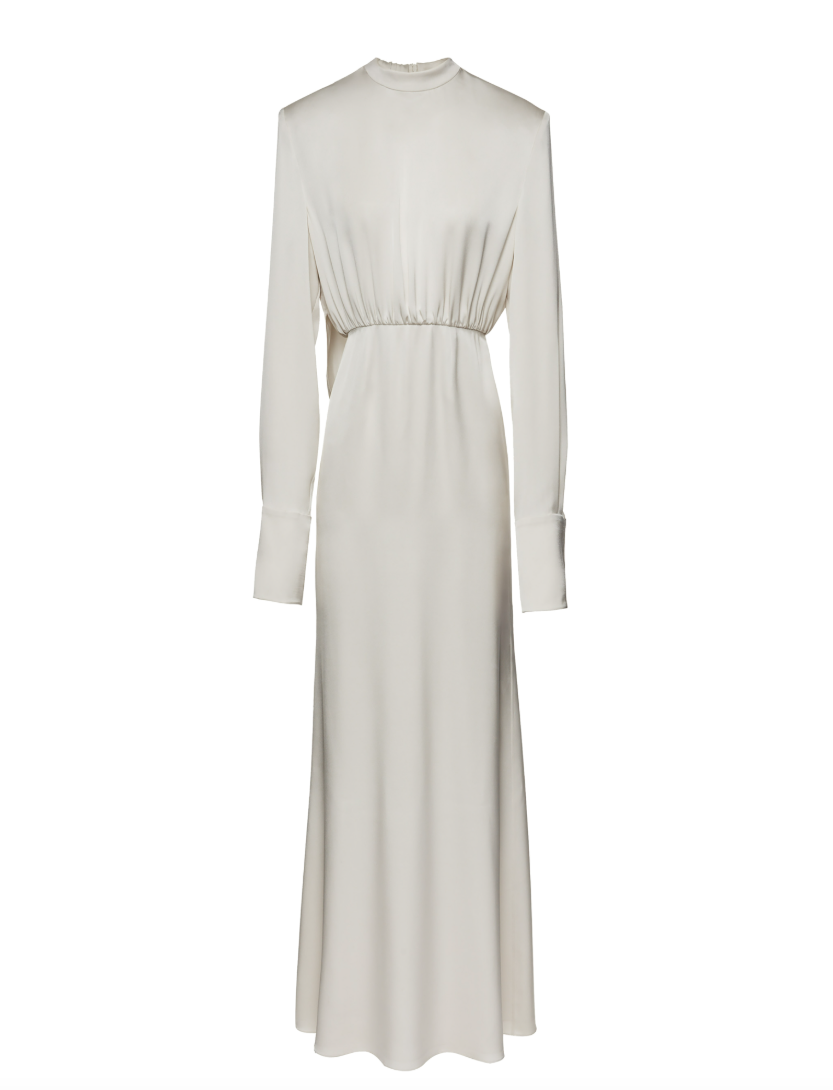 Draped Silk Maxi Dress