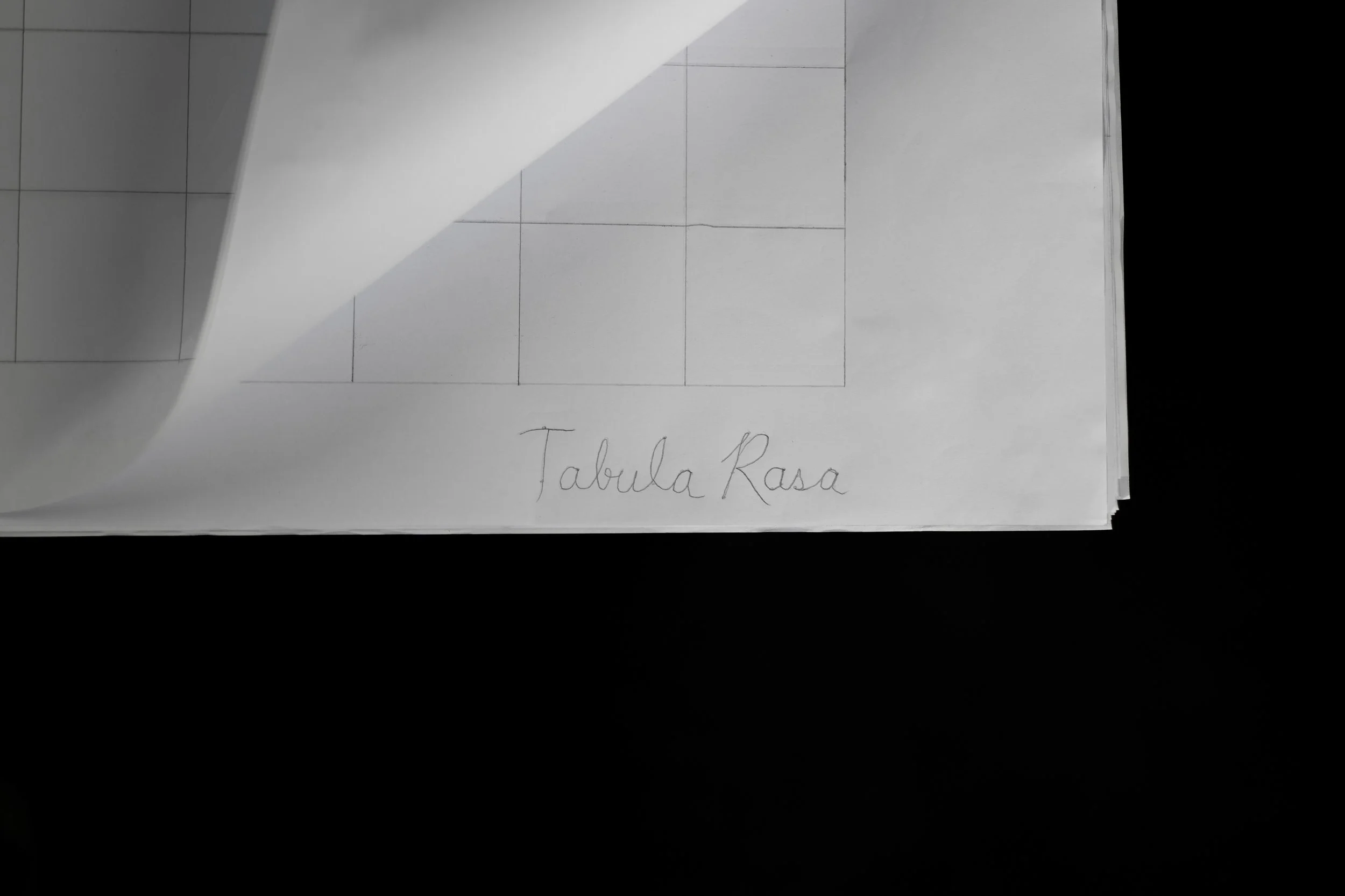Tabula Rasa: grid-paper pad table; drawn, cut, and perforated with a ...