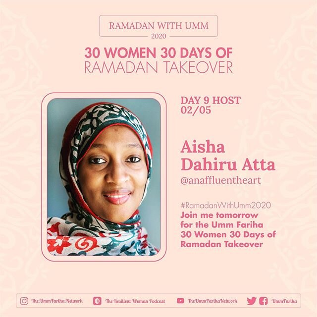 Day 8 already??? SubhanAllah ⠀
⠀
My turn to be blessed and inspired by all of you this Ramadan - Yes I said it. Inspired by YOU... or did you not know that was the whole point? ☺️⠀
⠀
Please pop over to @the.ummfariha.network from 8pm (ish) later toni