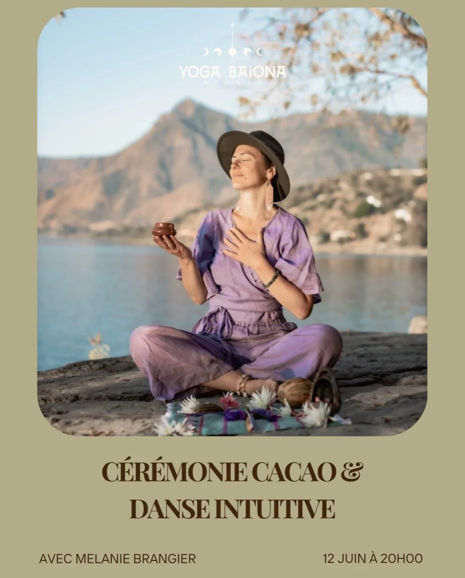 ATELIER - C&Eacute;R&Eacute;MONIE CACAO &amp; DANSE INTUITIVE ✨

Vendredi 12 juin &agrave; 20h avec M&eacute;lanie Brangier
M&eacute;lanie vous propose une exp&eacute;rience alliant Cacao C&eacute;r&eacute;monial et Danse Intuitive, &agrave; s&rsquo;