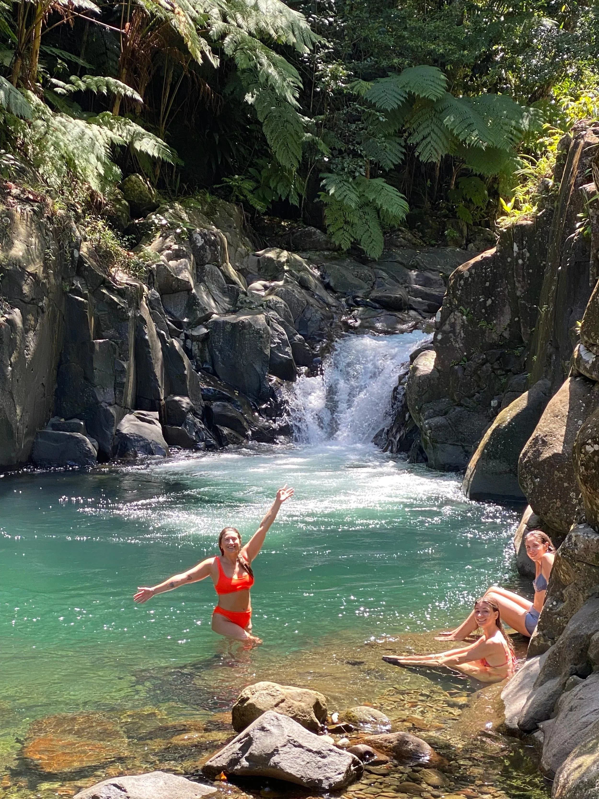 A beautiful day at the waterfall