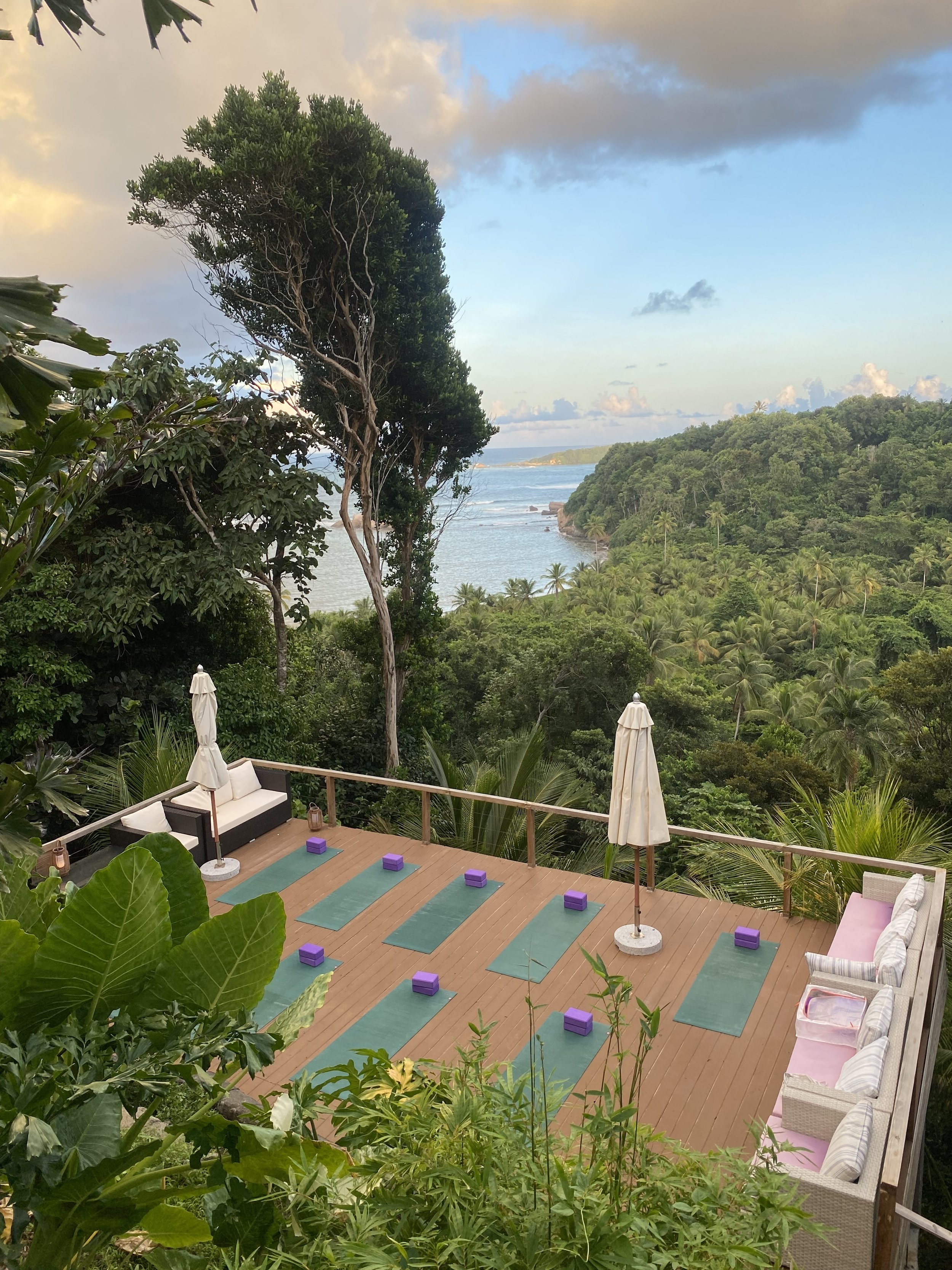 Yoga looking over the sea