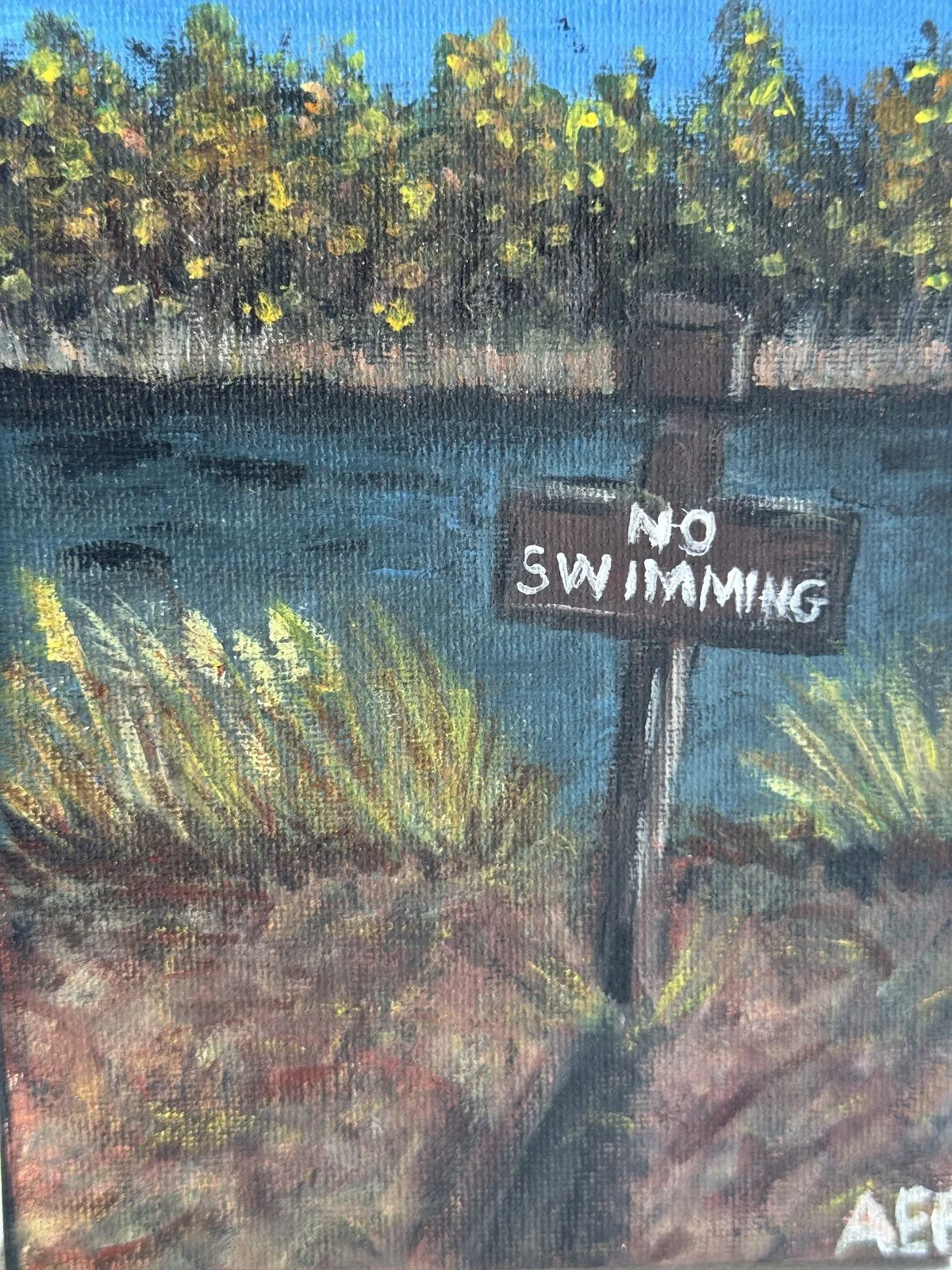 No Swimming - Fall by Anne Phelps