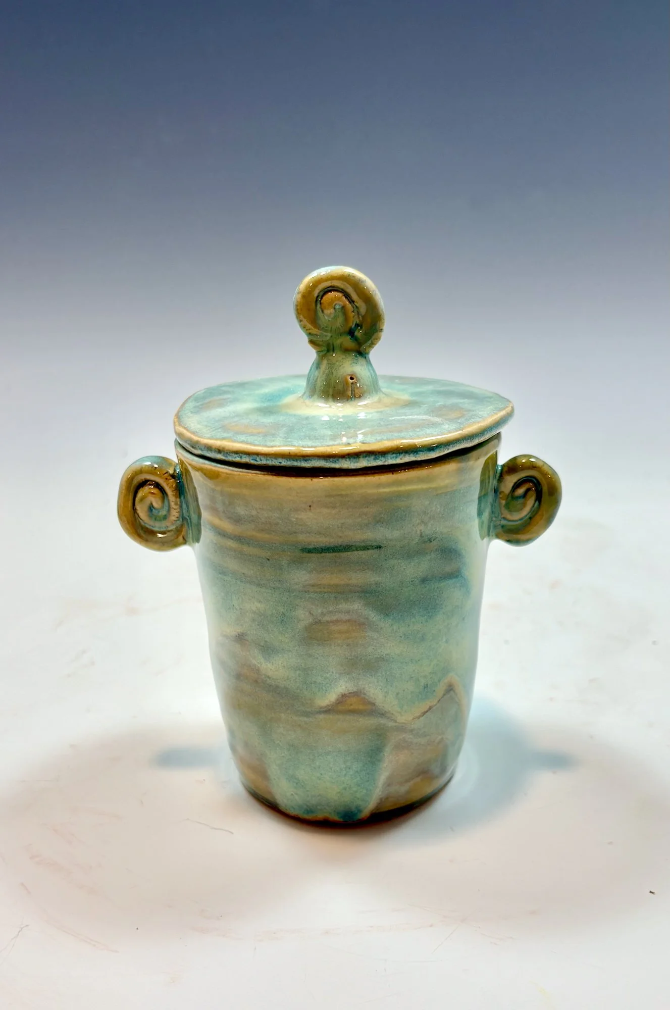 Green Cup with Lid by Theresa Knight McFadden