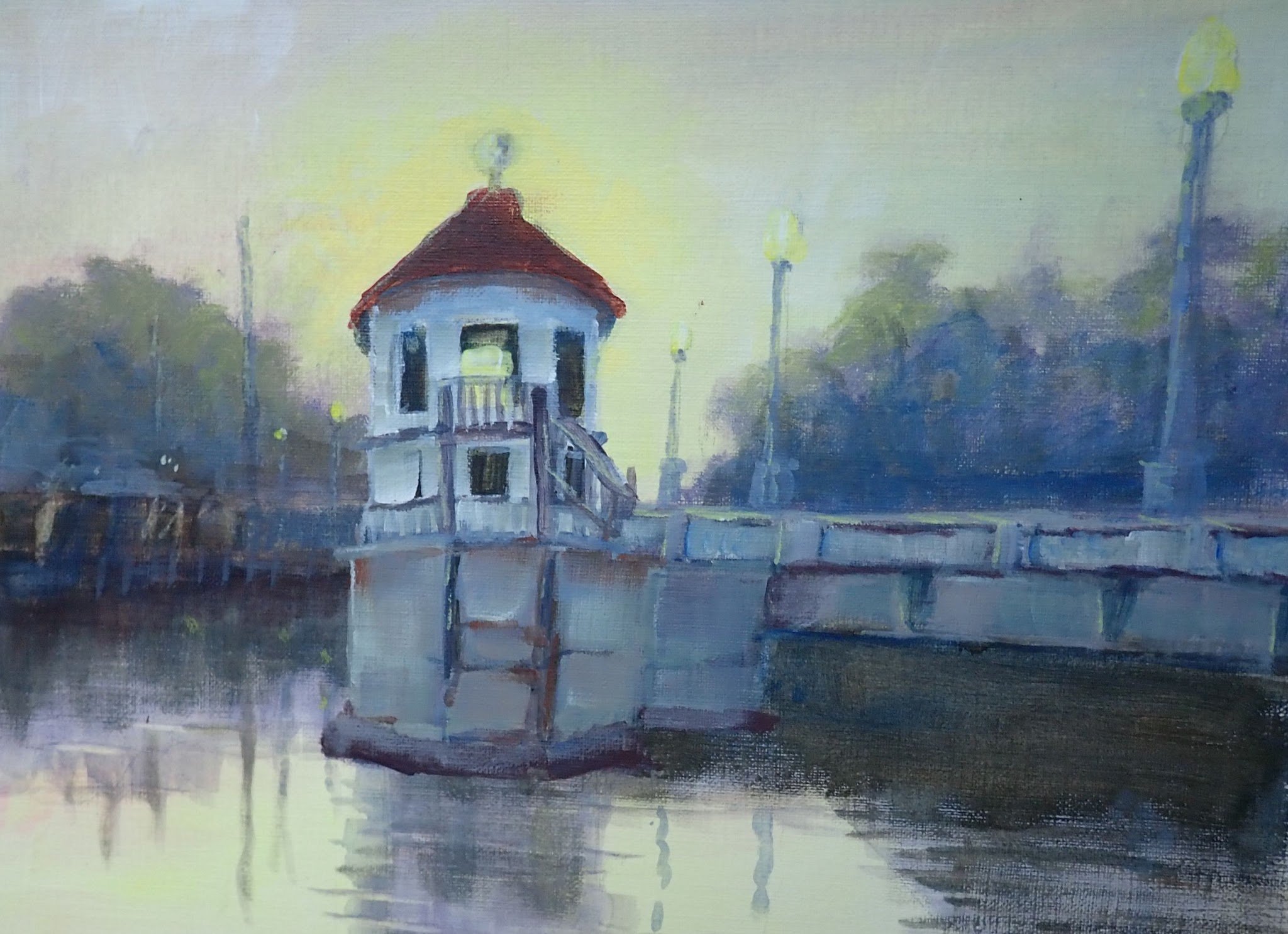 Pocomoke Bridge, Dusk by Diane Stoecker