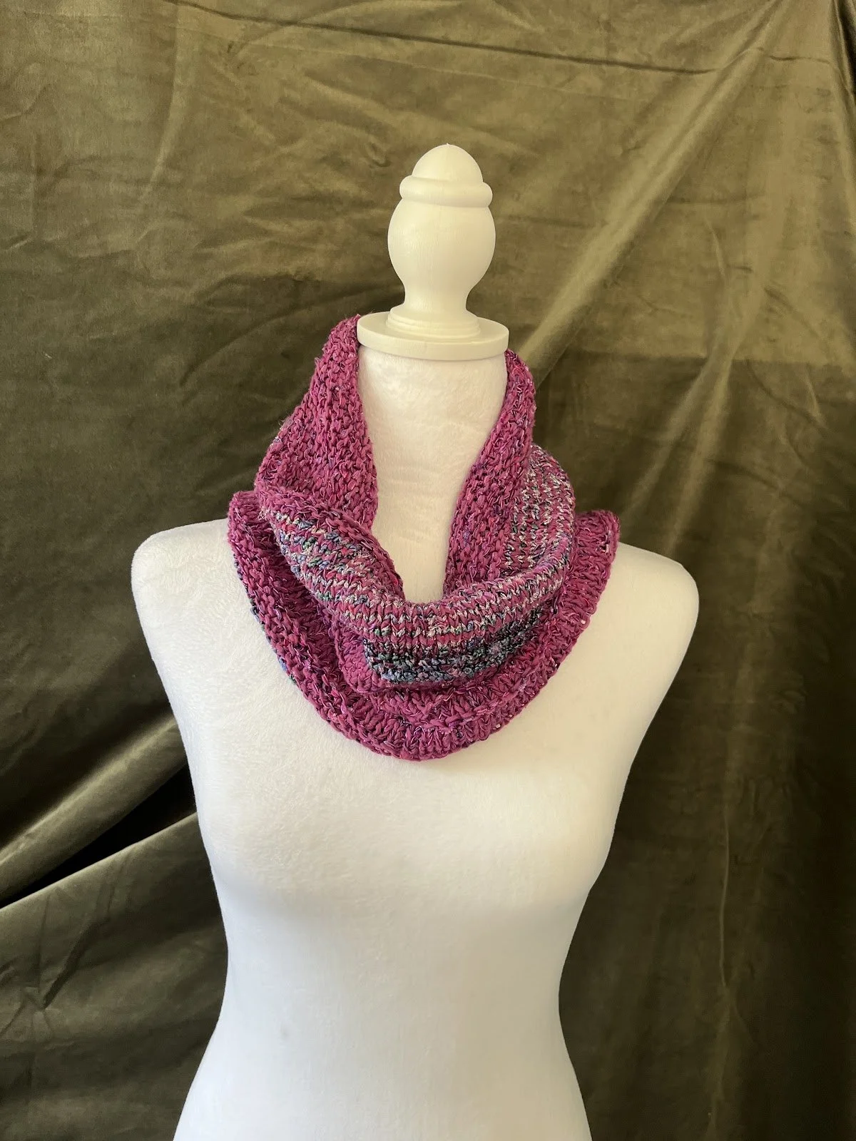 Purple and Pink Cowl by Kathy Flament