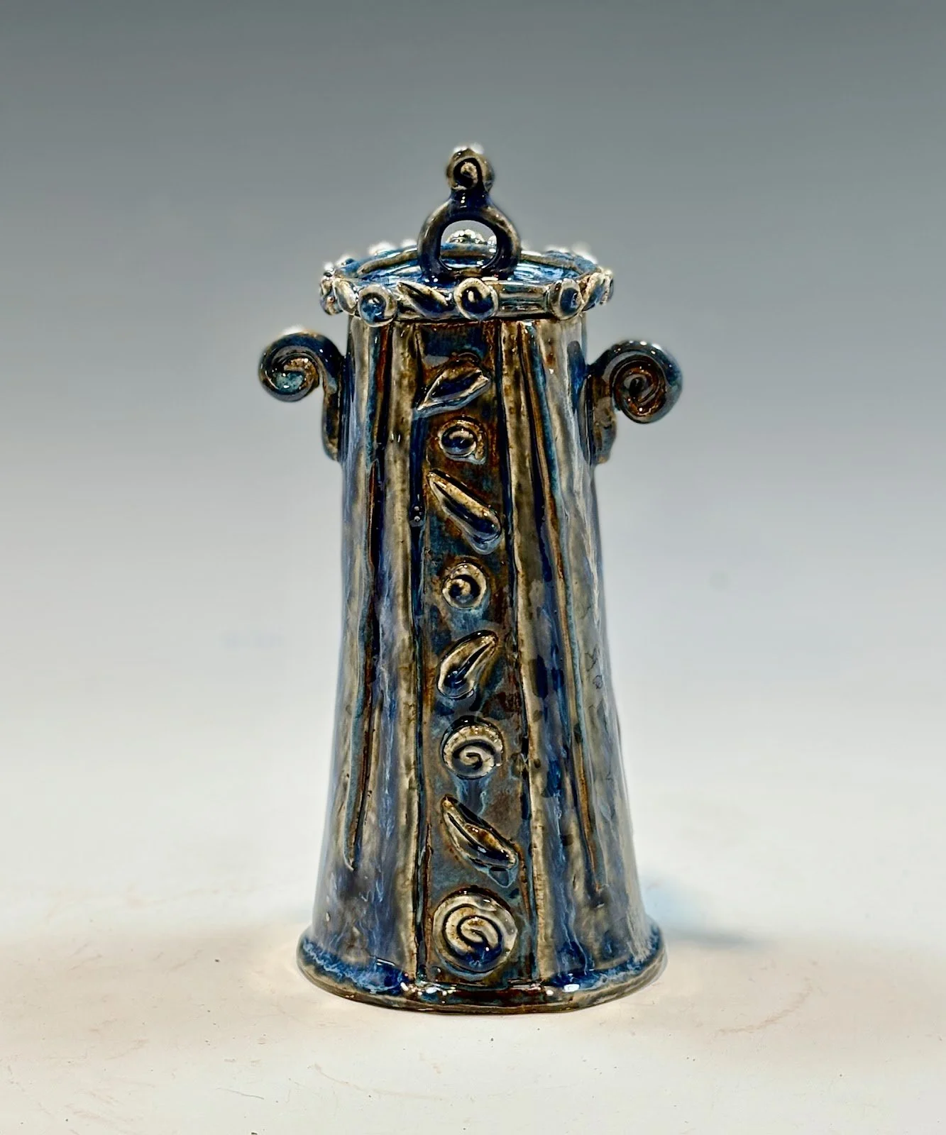 Tall lidded jar by Theresa Knight McFadden
