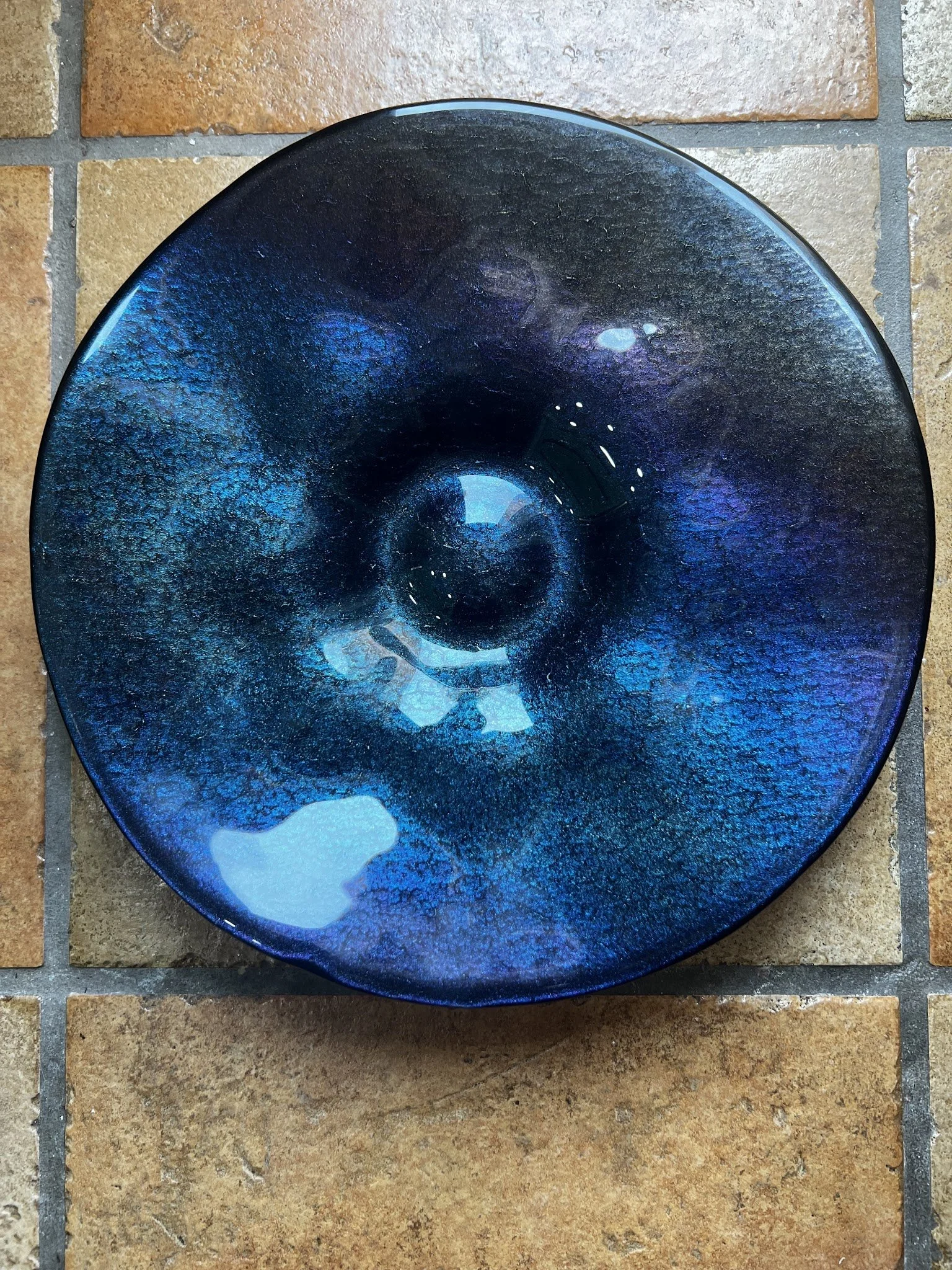 Undulating Iridescent Display Platter by Barbara Trower