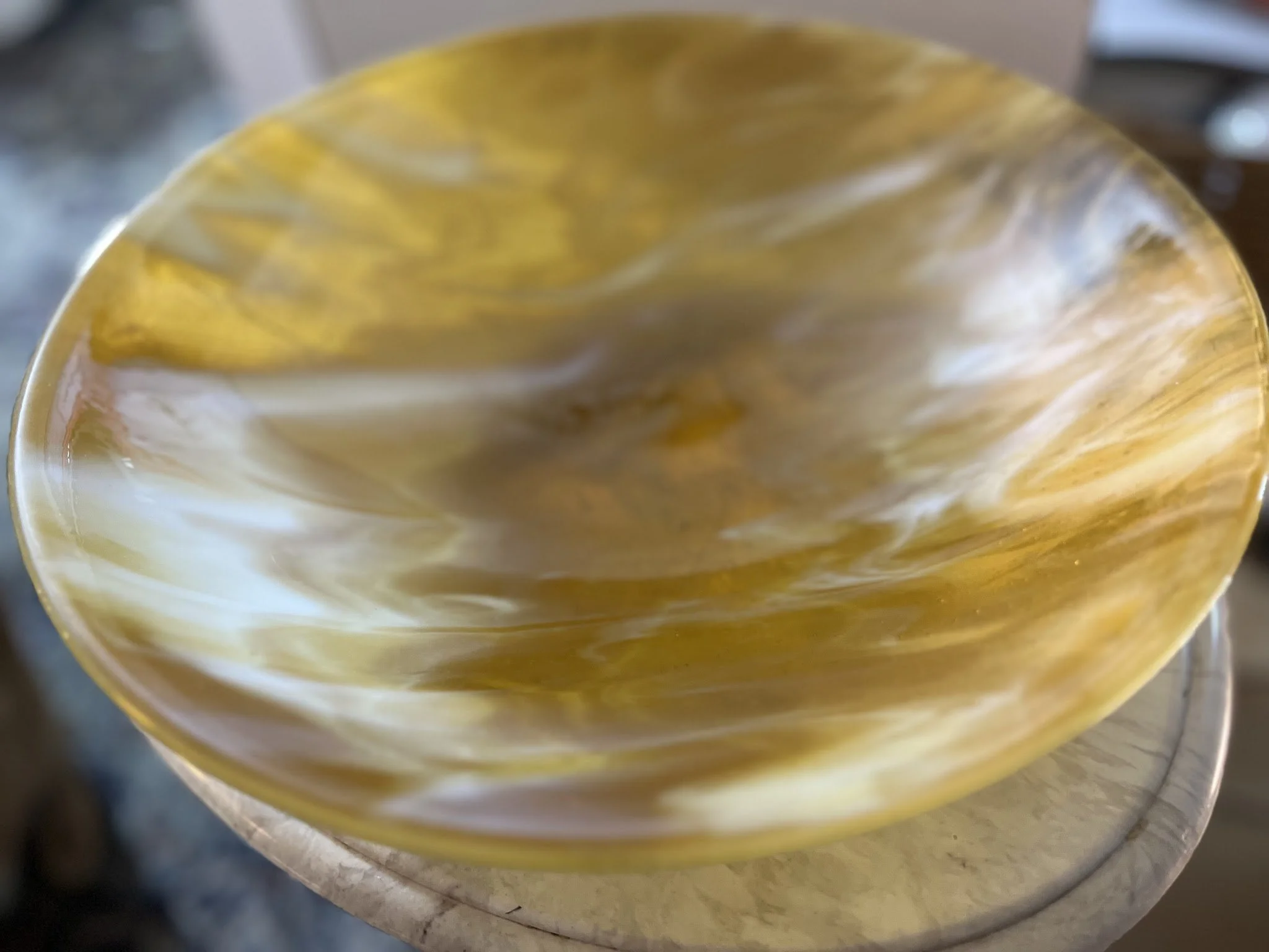 Amber and Ivory Bowl by Barbara Trower