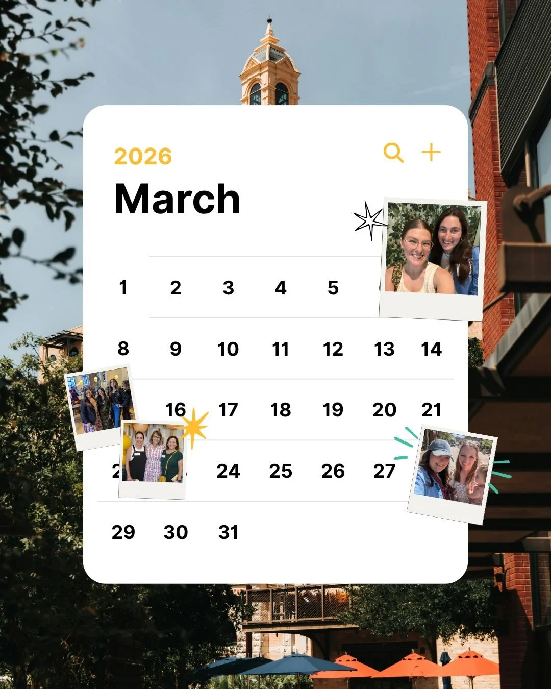Our March calendar but make it ✨foxy✨🦊
&nbsp;
🥂 Audra out at a @ulisanantonio mixer catching up with our friends at @rogersobrien and @colliersengineering 

🍽️ Lunch at The Pearl with @natmariedesign + her insanely cute baby girl (we are still not