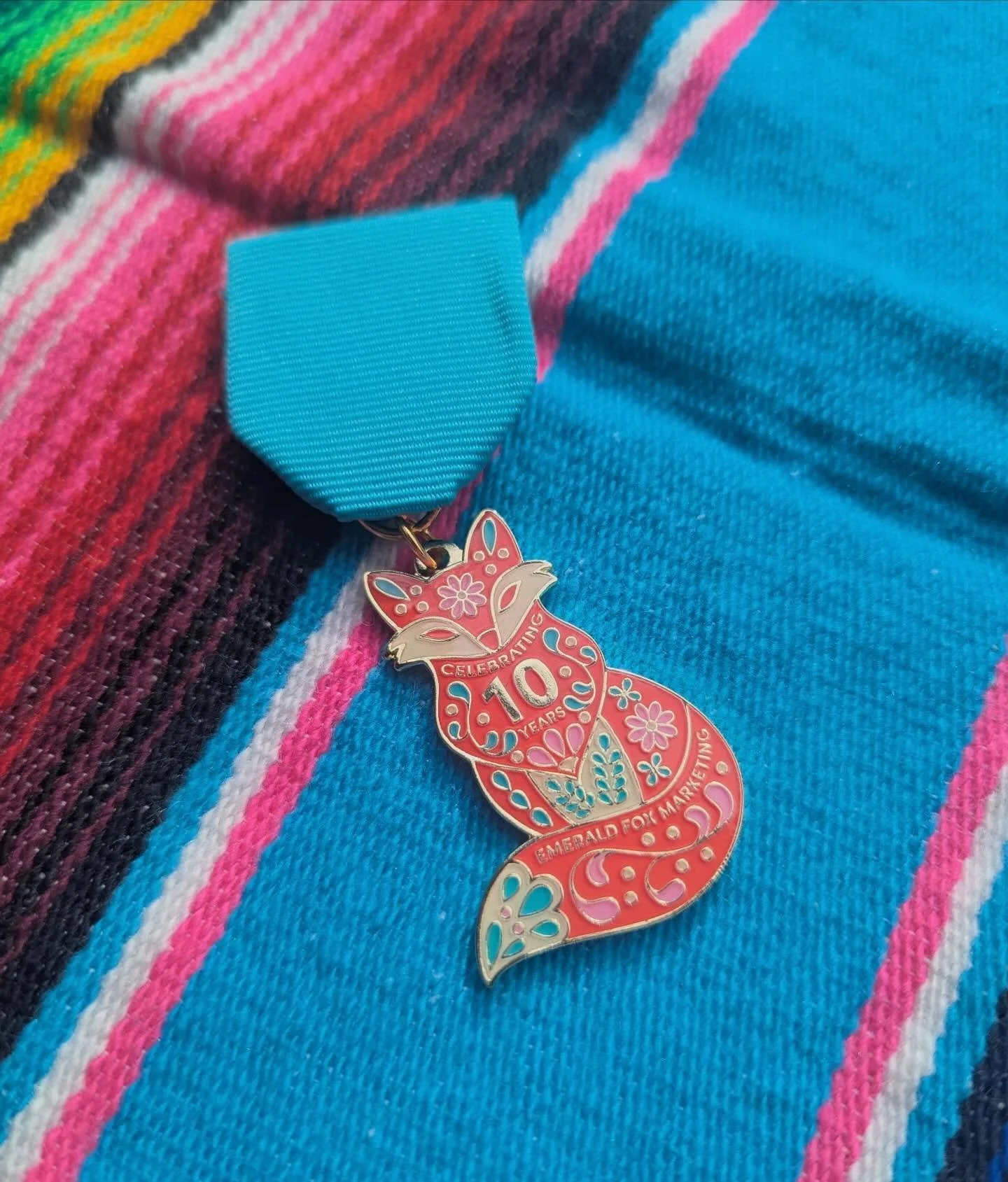 Viva Fiesta and 10 years of Emerald Fox 🦊🎉
&nbsp;
We finally made our very first Fiesta medal, and we are obsessed. After a decade in business, it felt like the perfect way to celebrate our 10th anniversary and join in on one of San Antonio&rsquo;s