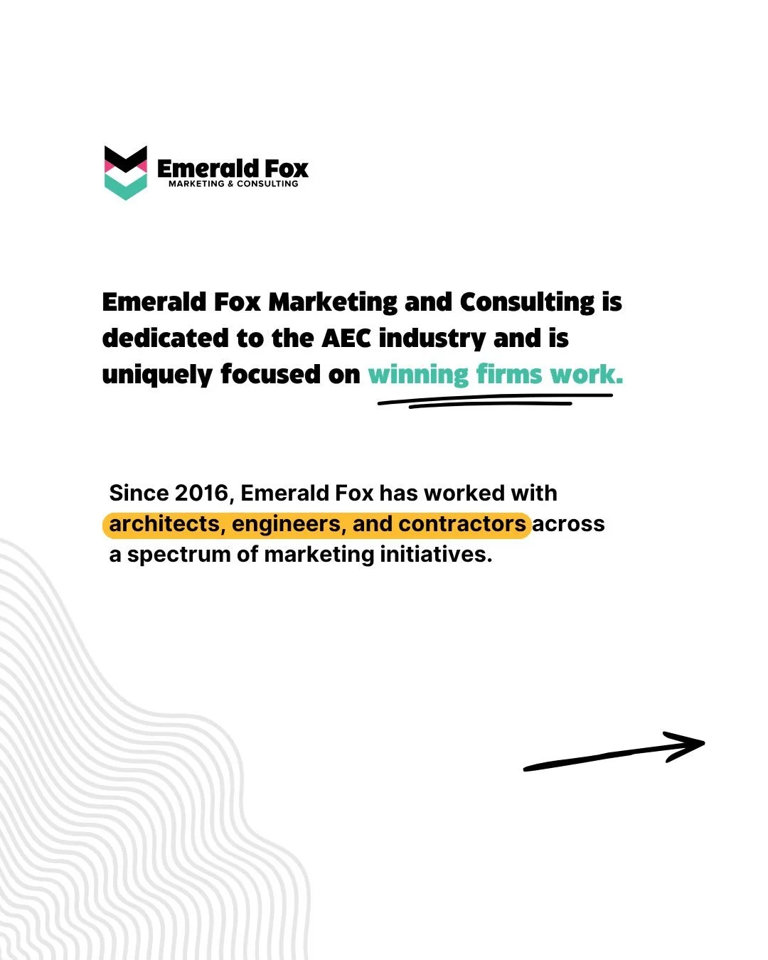 We&rsquo;ve seen some new faces around here lately, so let&rsquo;s reintroduce ourselves. 👋🦊✨
&nbsp;
We&rsquo;re Emerald Fox Marketing, a plug-and-play AEC marketing team built by people who actually know this industry because we came from it.
&nbs