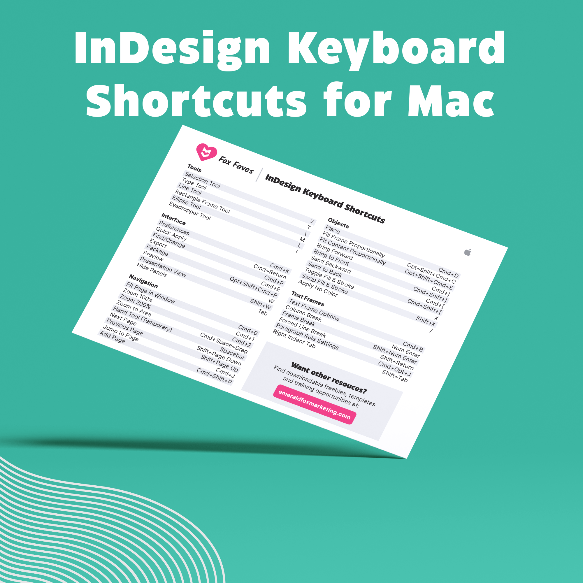 InDesign Keyboard Shortcuts (Mac)