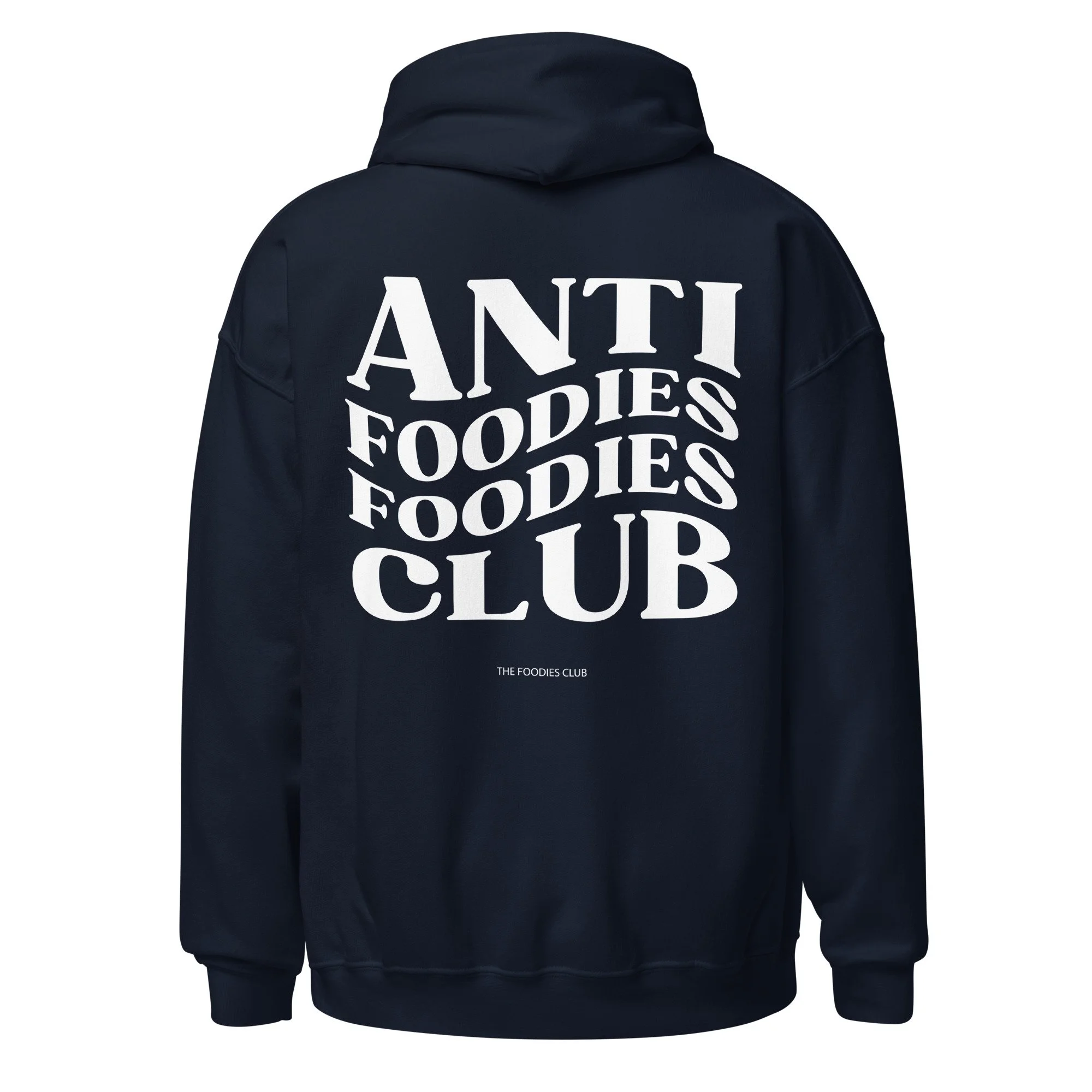Hoodie navy Anti Foodies Foodies Club — logo nas costas — merch The Foodies Club