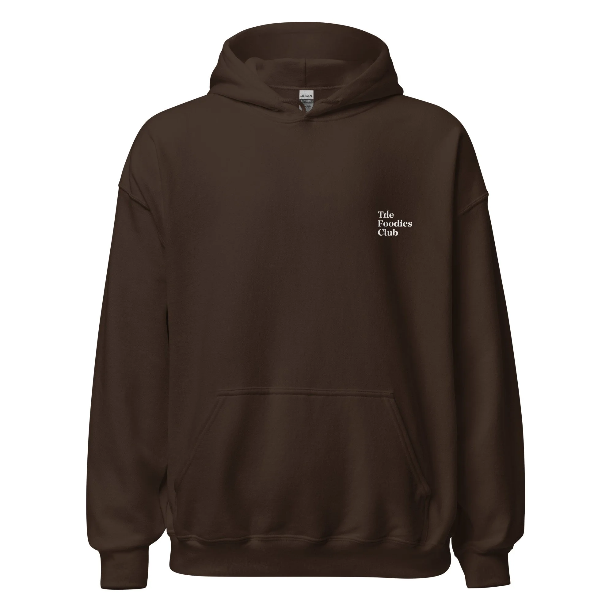 Hoodie dark chocolate Anti Foodies Foodies Club — logo na frente — merch The Foodies Club